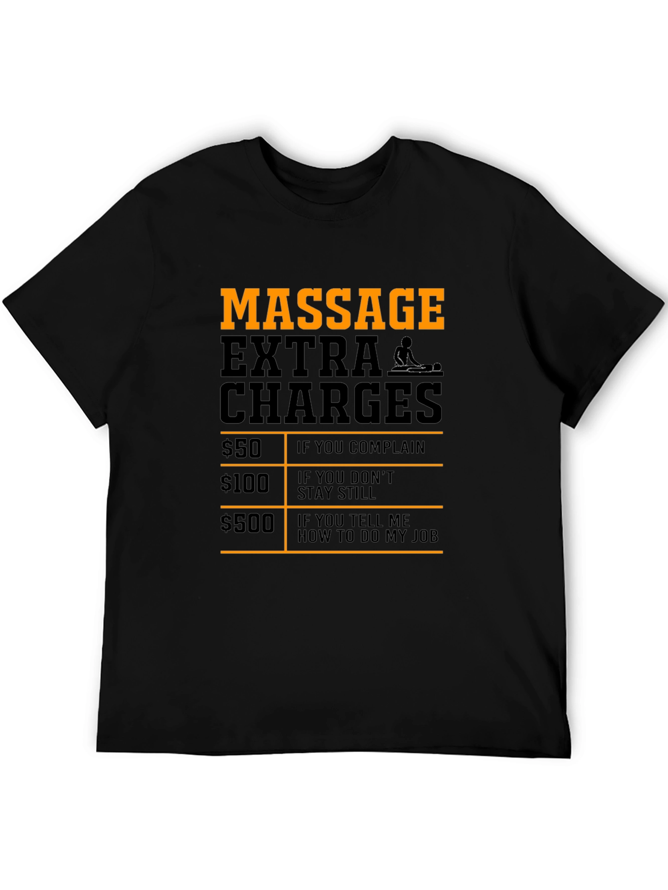 Black Funny Massage Therapist Extra Charges T-Shirt view 5