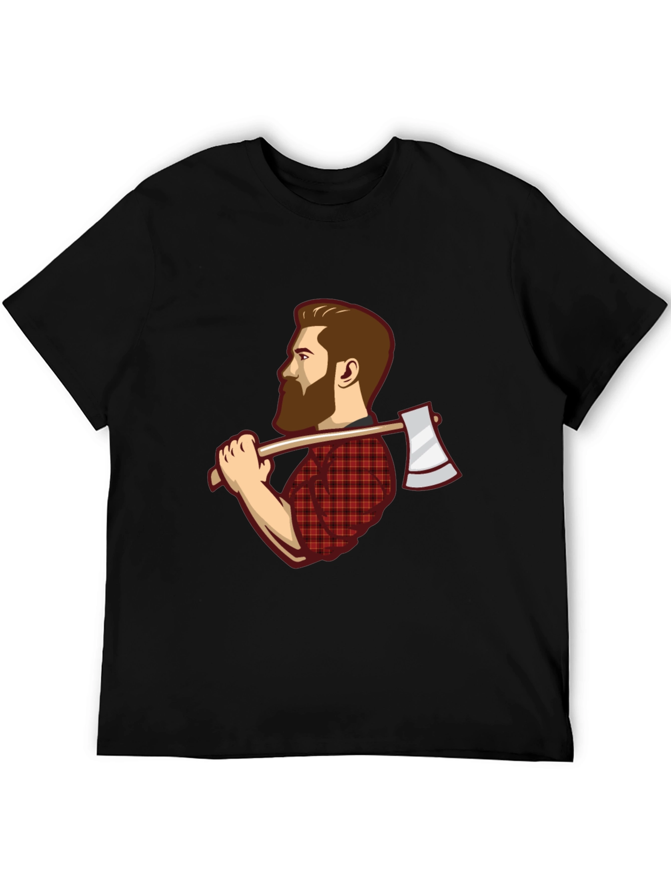 Black Lumberjack Graphic Tee - Axe Wielding Woodcutter view 5