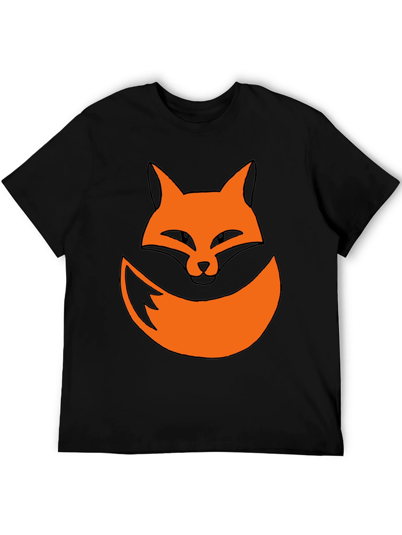 Black Fox Graphic Tee - Black Cotton Casual Shirt view 5