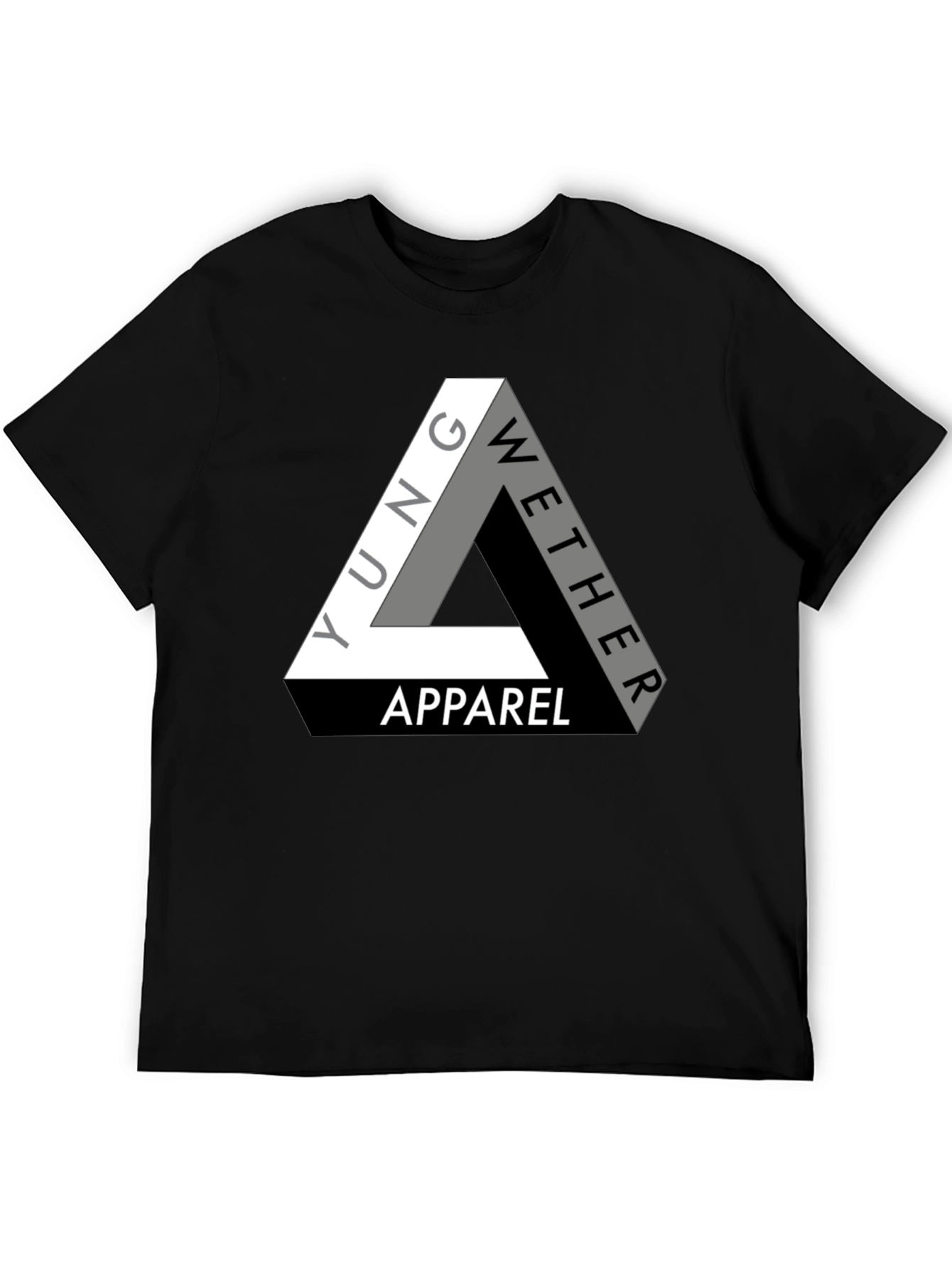 Black Yung Wether Apparel T-Shirt - Modern Triangle Logo Tee view 5