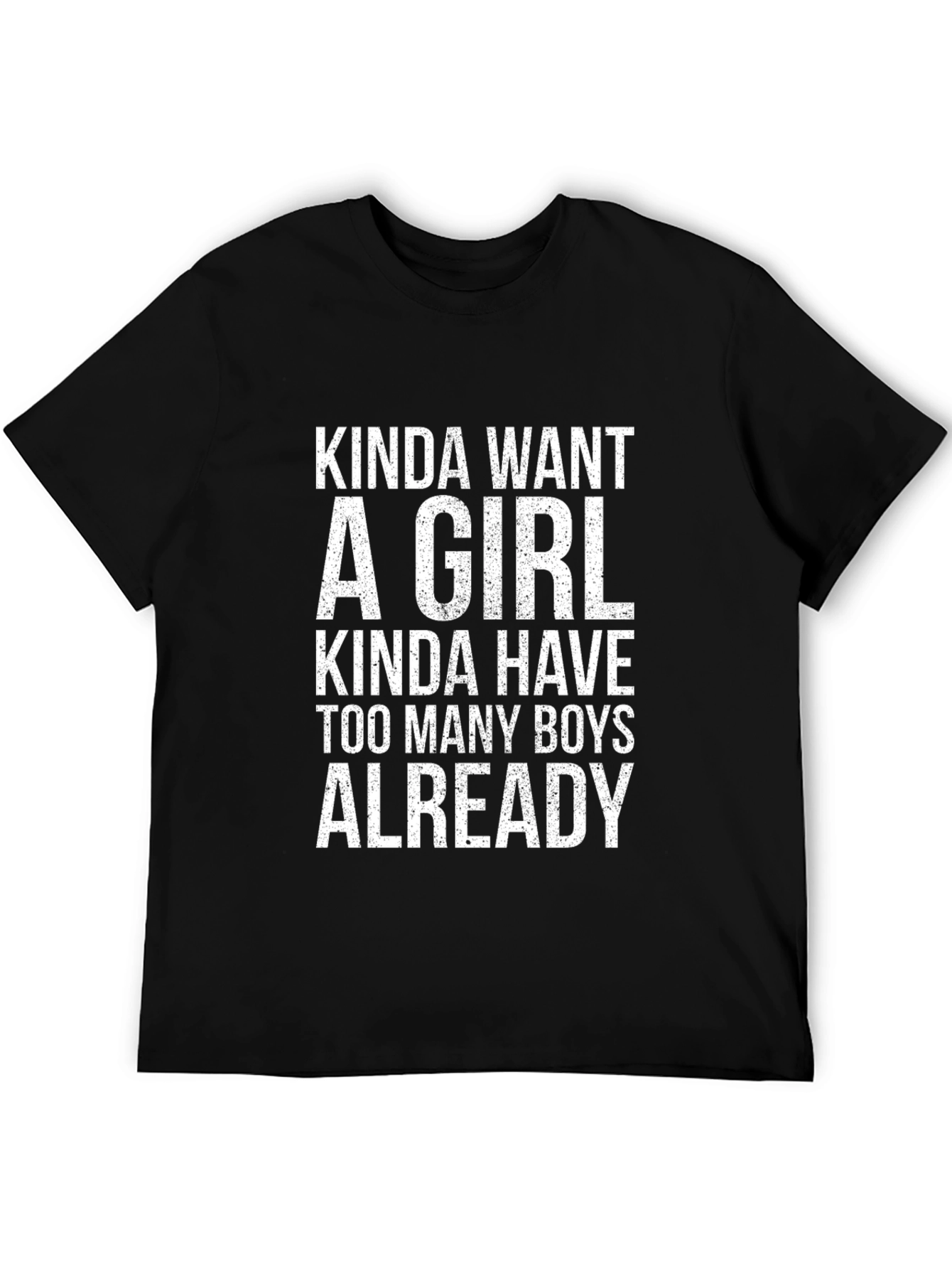 Black Funny "Kinda Want A Girl" Graphic T-Shirt view 5