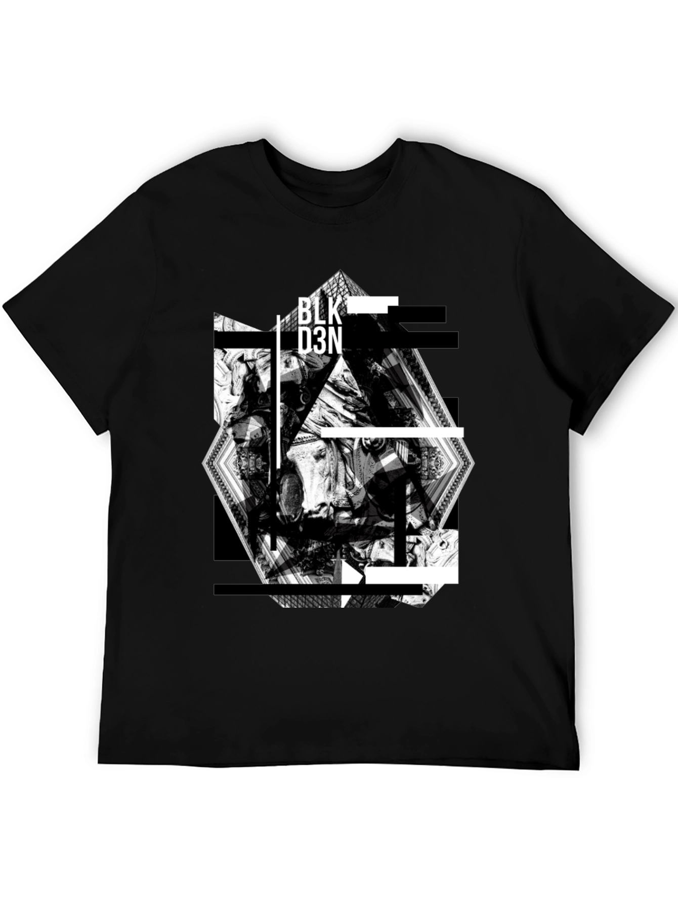 Black Abstract Graphic Print Black T-Shirt view 5