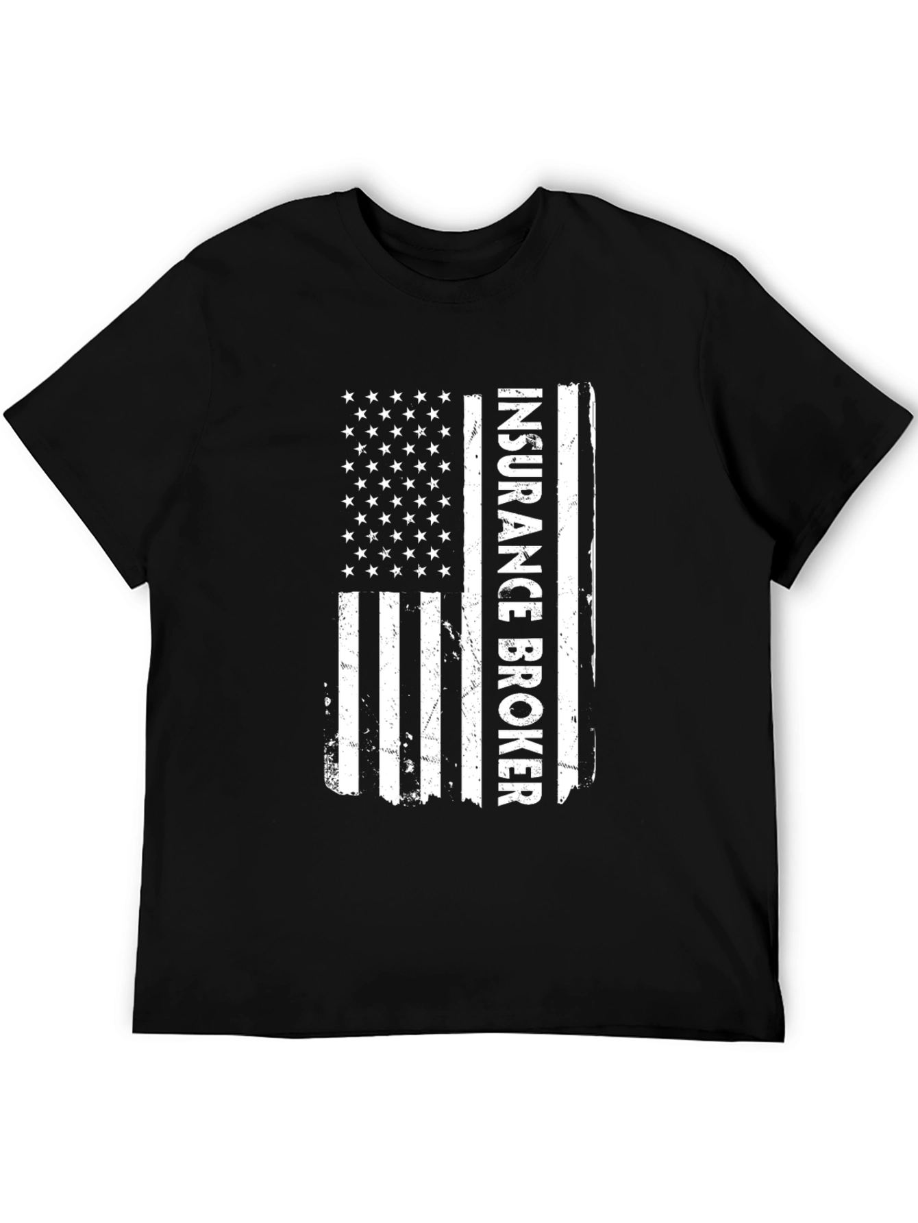 Black Insurance Broker American Flag T-Shirt view 5