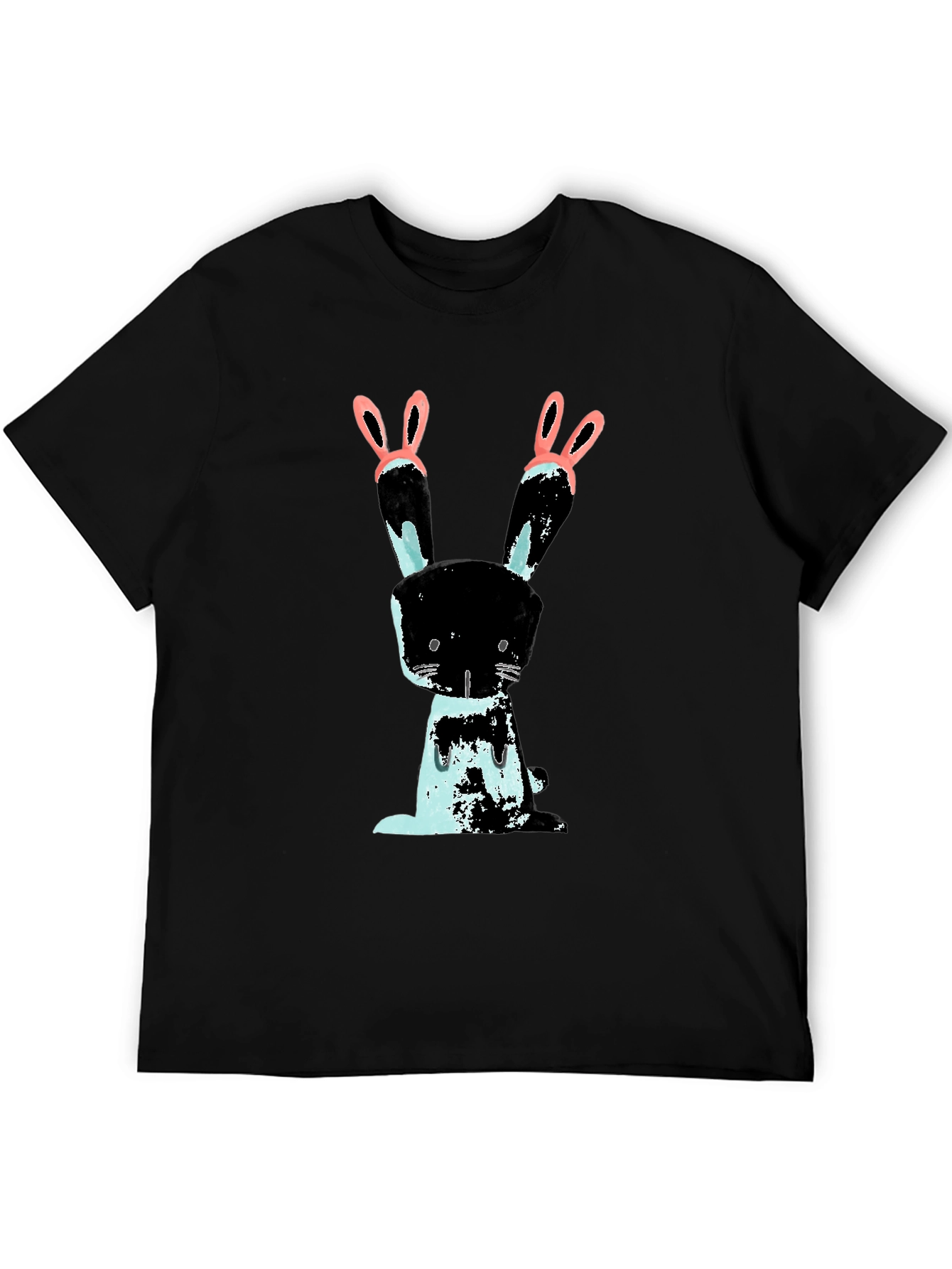 Black Bunny Graphic Black T-Shirt view 5