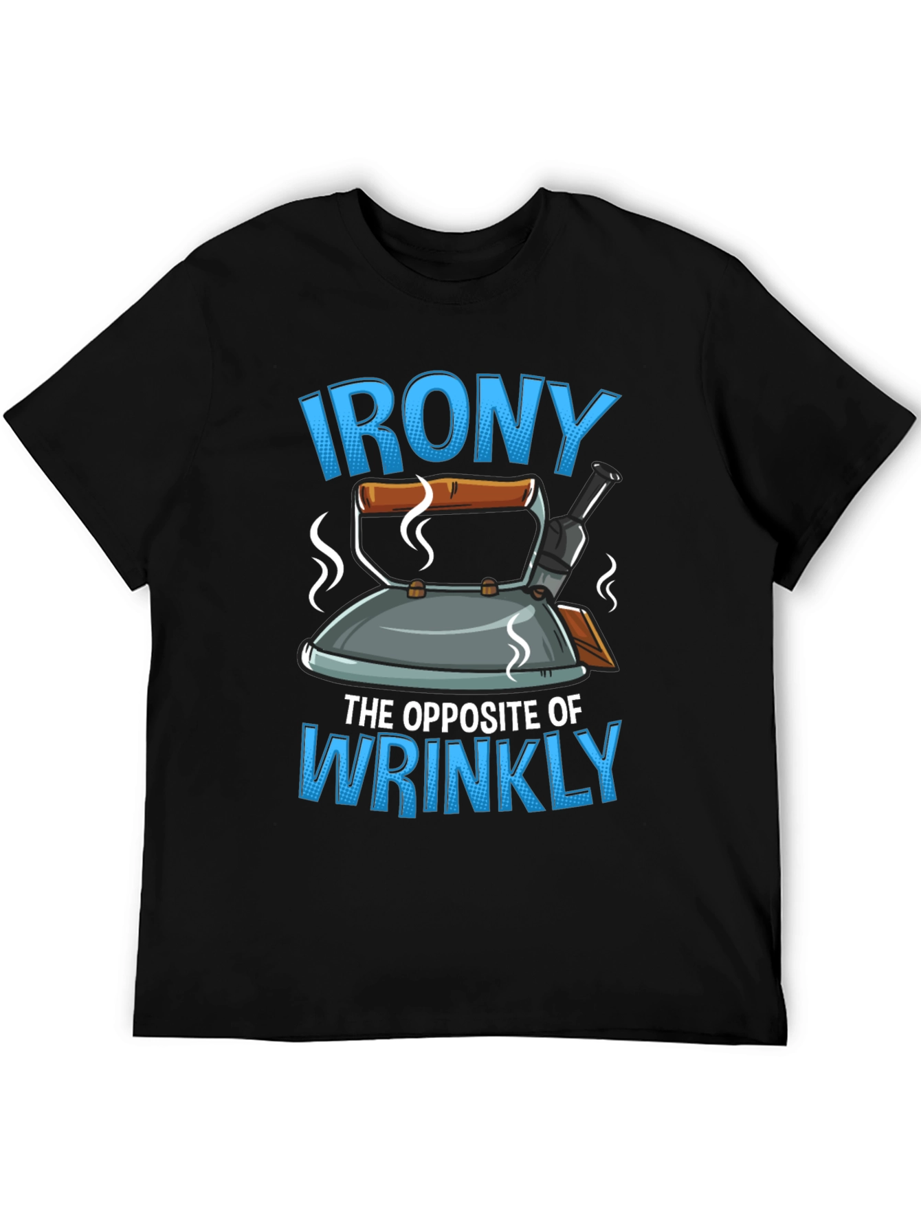 Black Irony: The Opposite of Wrinkly Graphic T-Shirt view 5