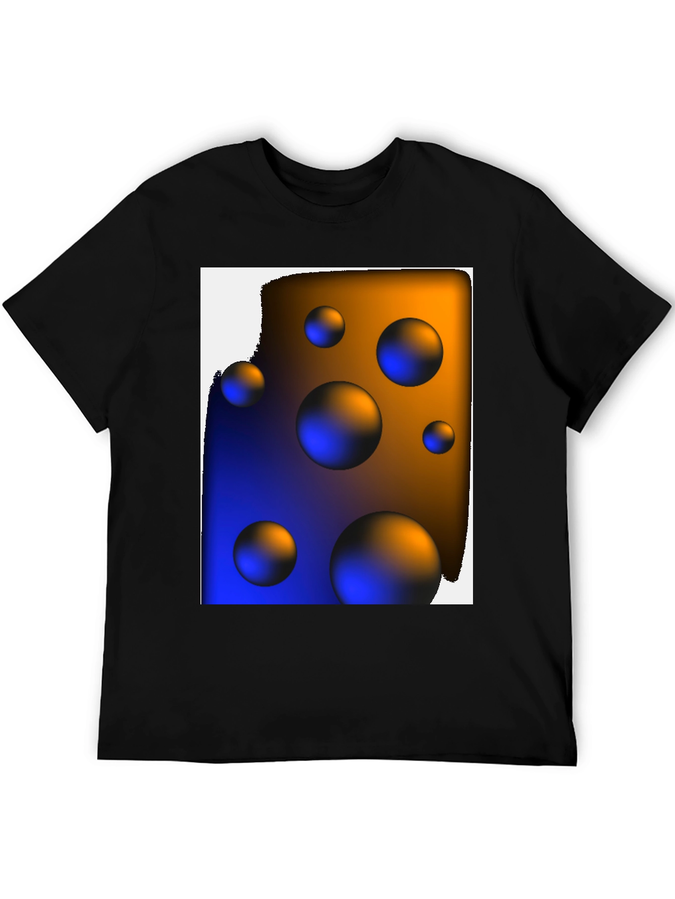 Black Abstract Spheres Graphic T-Shirt view 5
