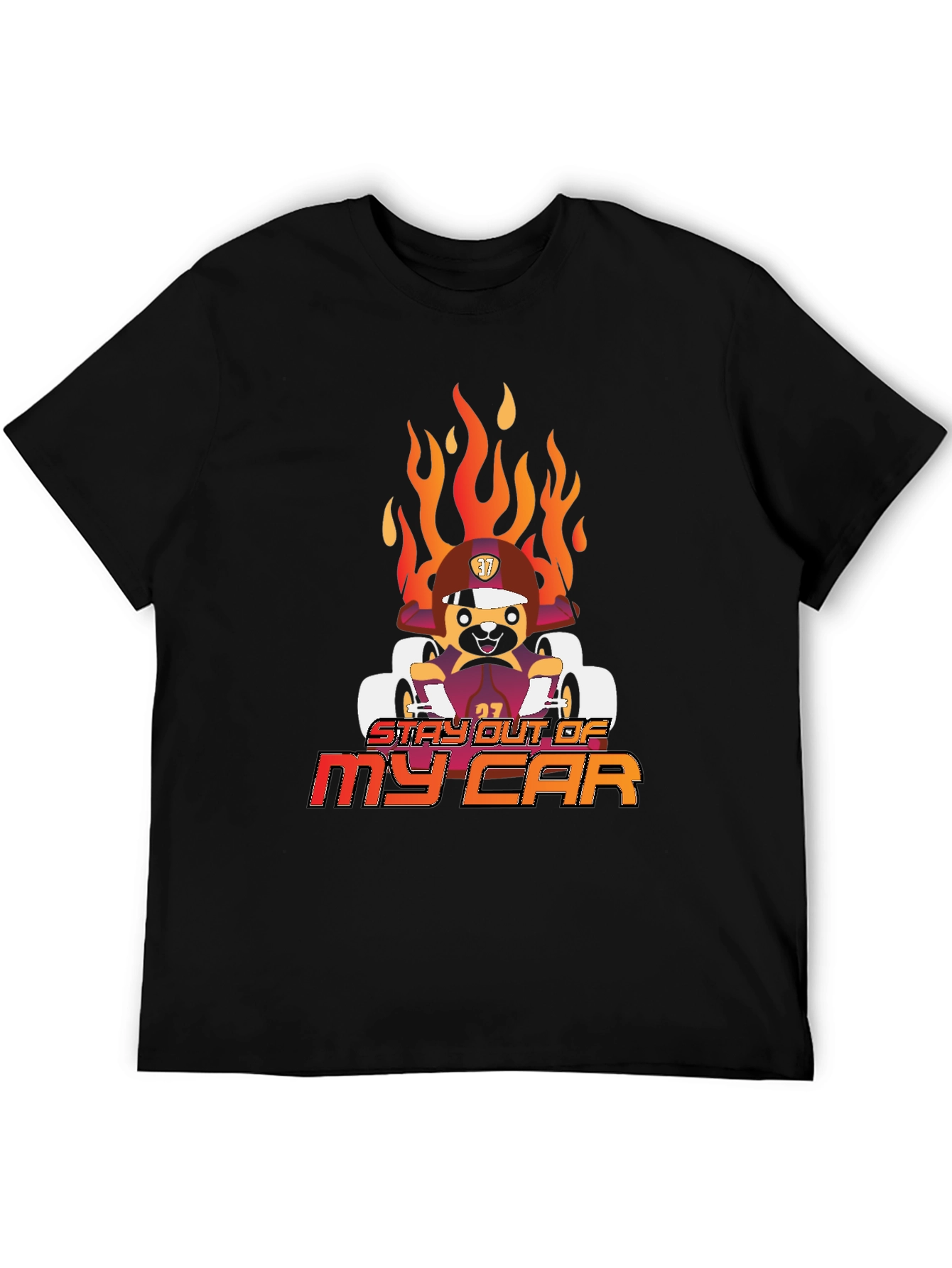 Black Stay Out of My Car T-Shirt view 5