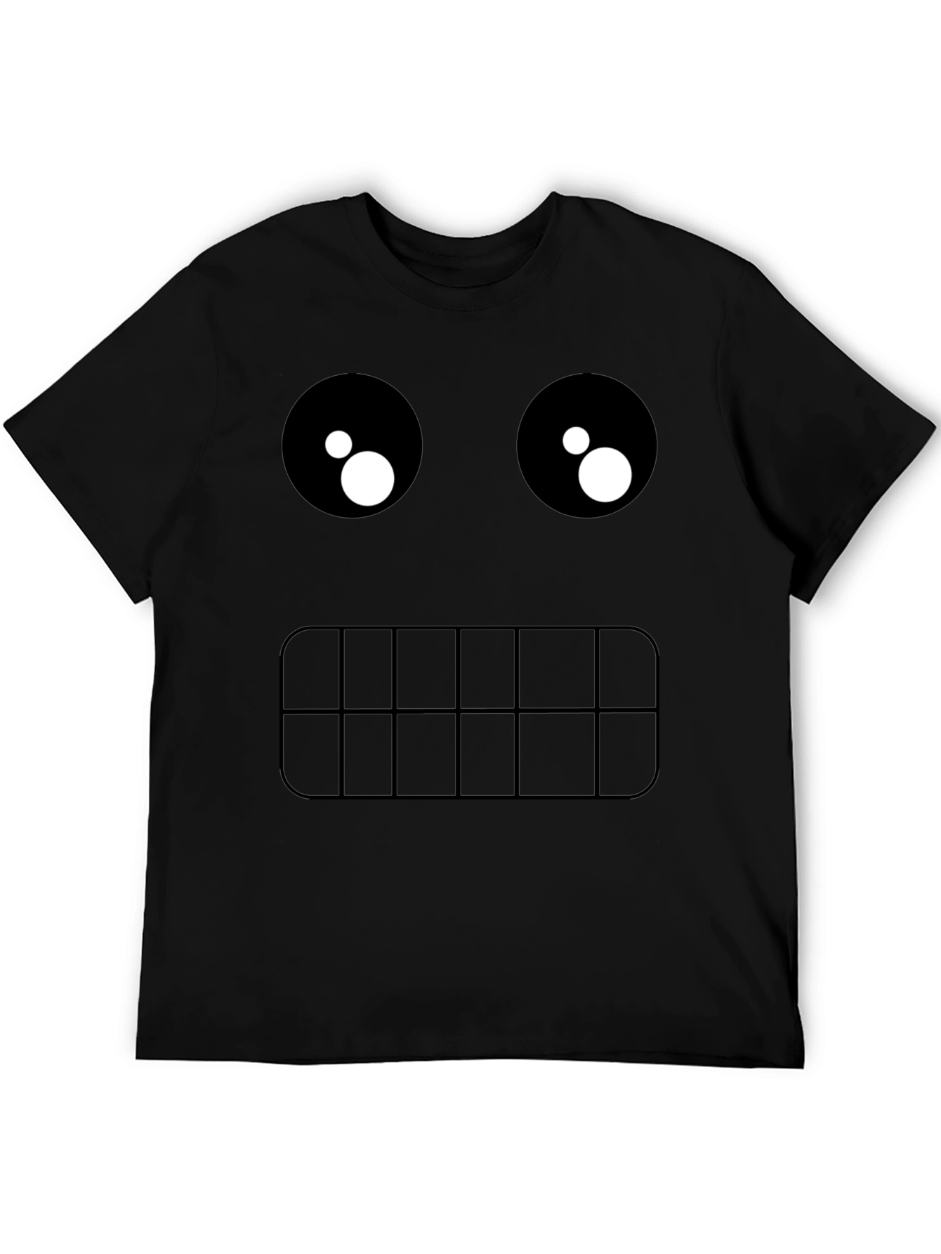 Black Funny Graphic Face T-Shirt view 5