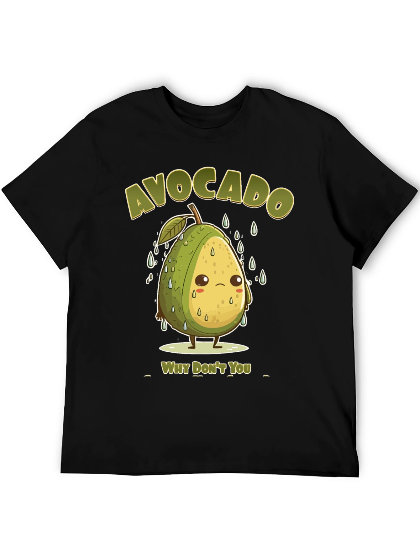 Black Sad Avocado Pun T-Shirt - Why Don't You? view 5