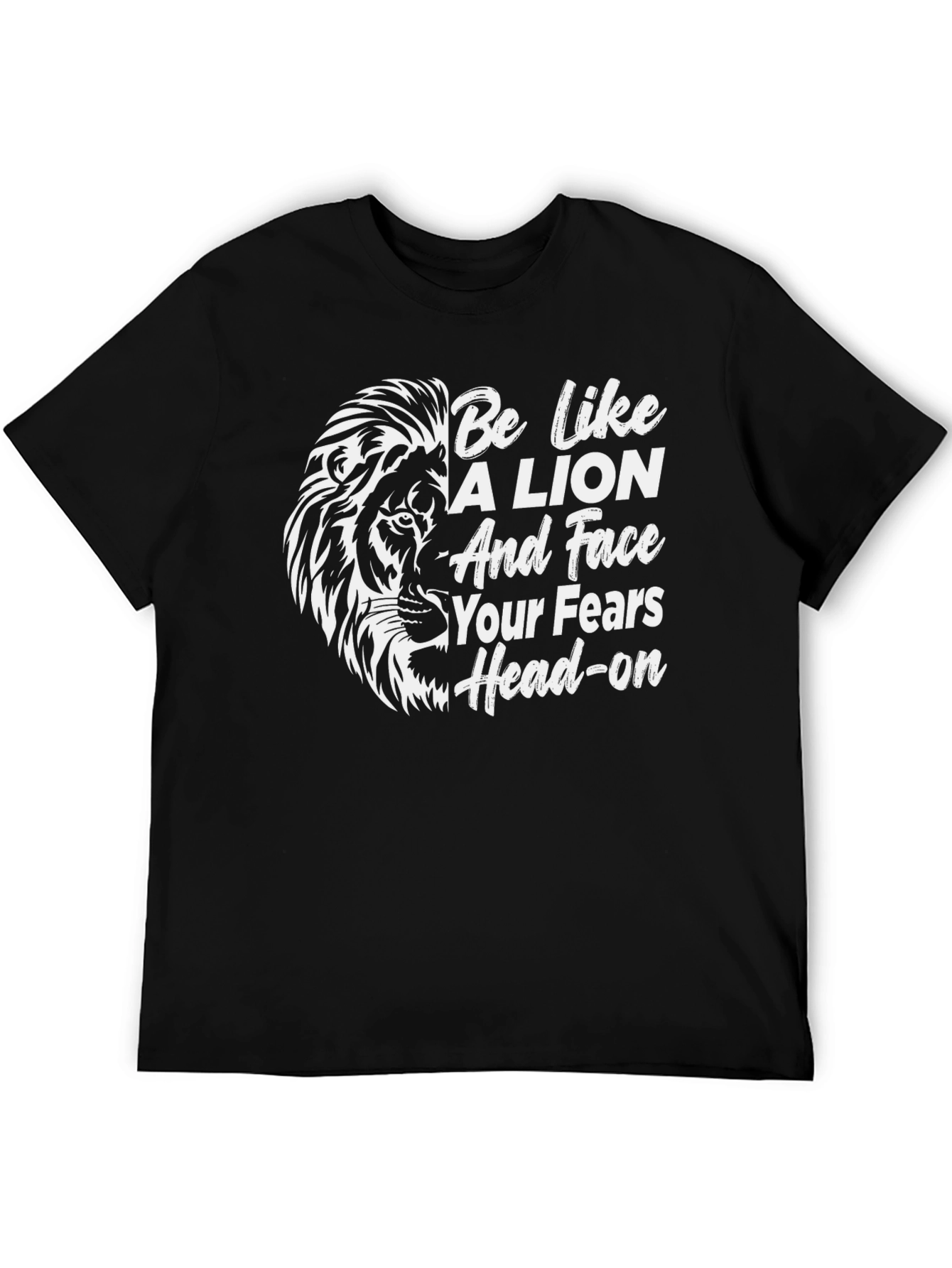 Black Lion Motivational Black T-Shirt view 5