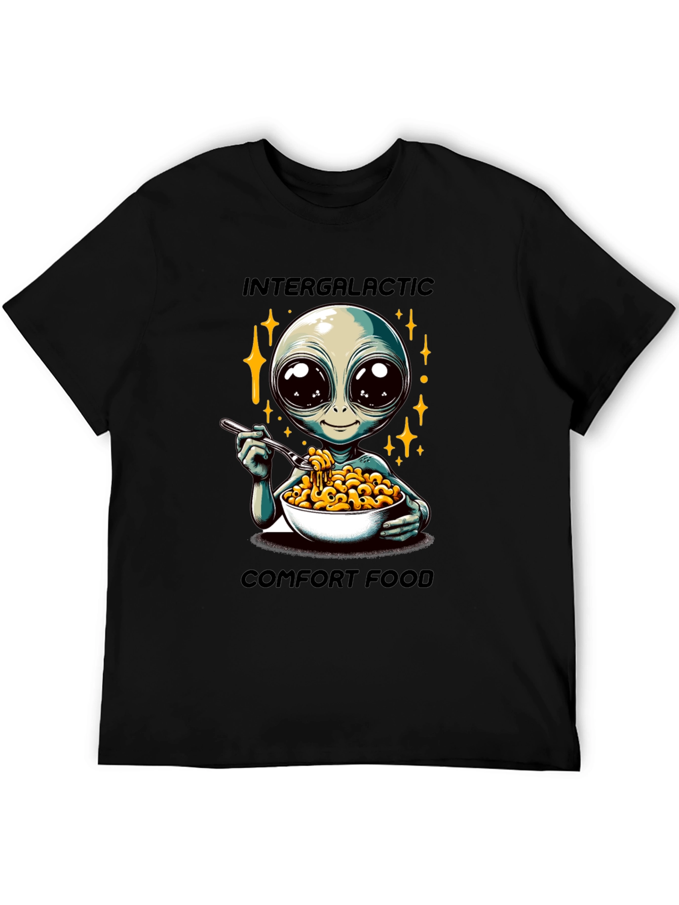 Black Intergalactic Comfort Food Graphic Tee view 5