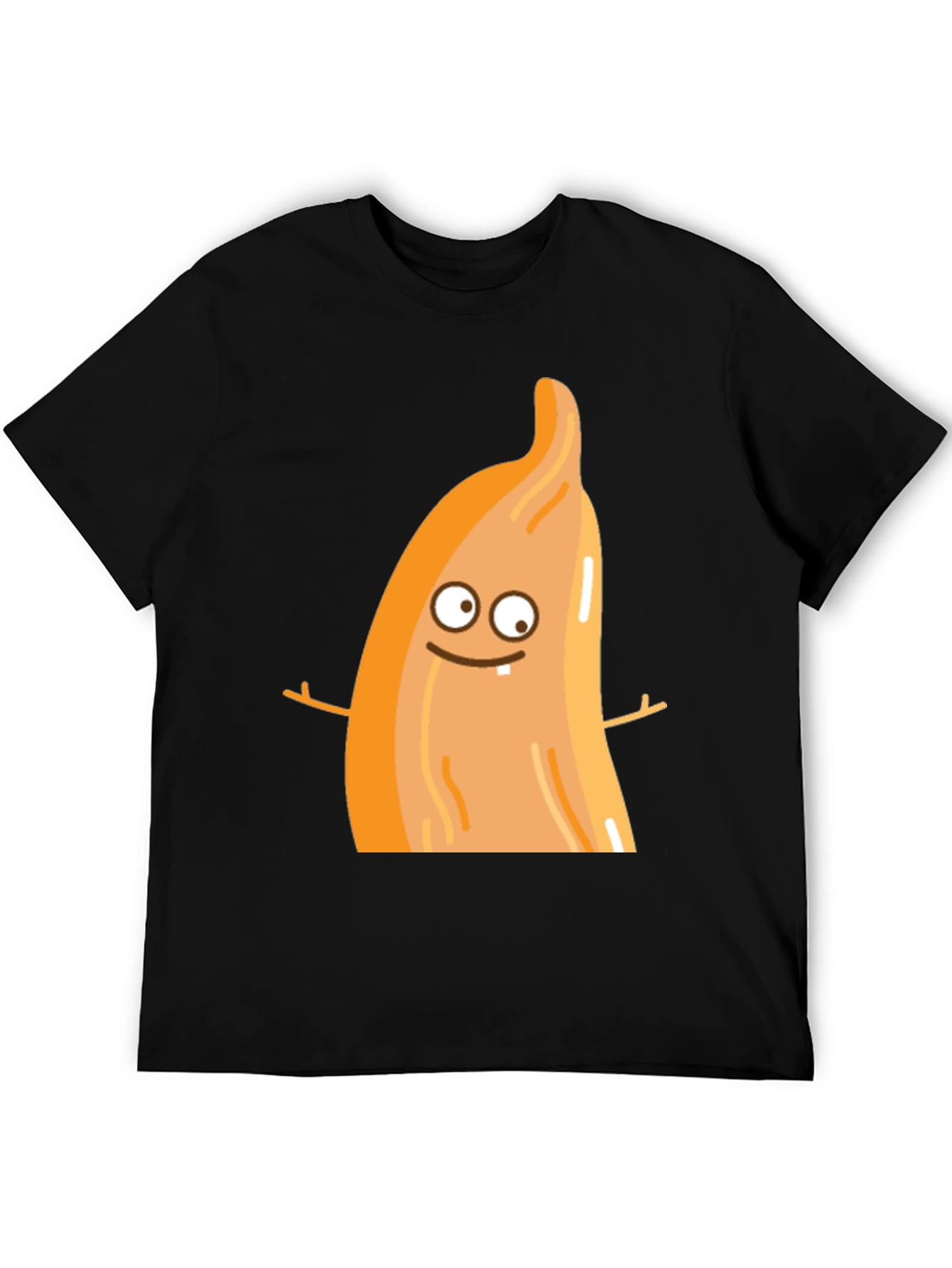 Black Funny Cartoon Food T-Shirt view 5