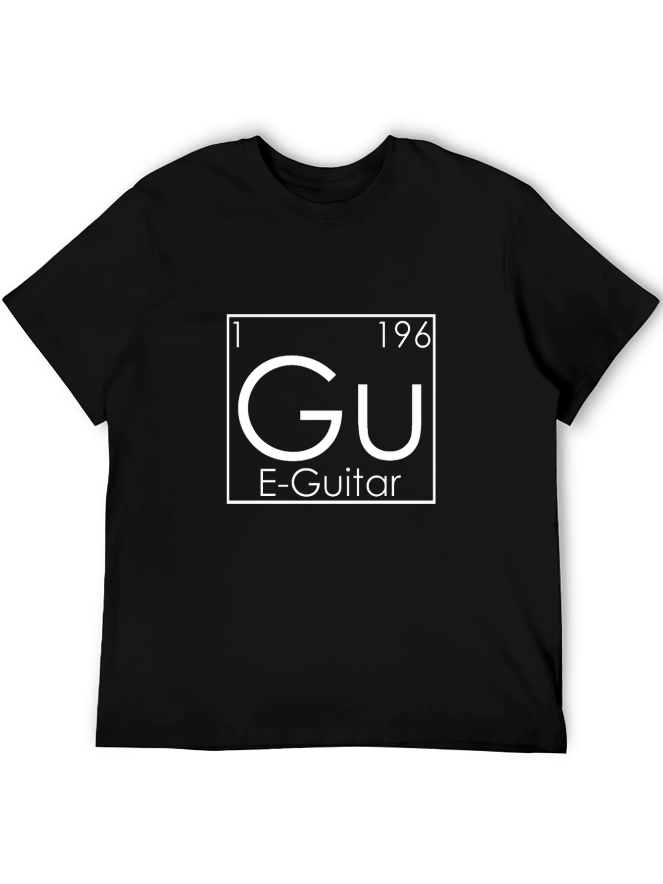 Black Guitar Periodic Table Style Black Graphic T-Shirt view 5