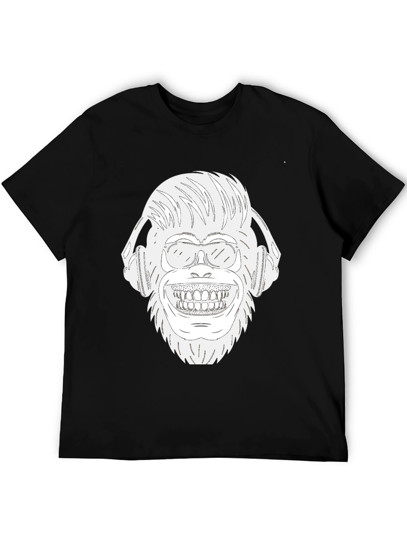 Black DJ Monkey Graphic T-Shirt view 5