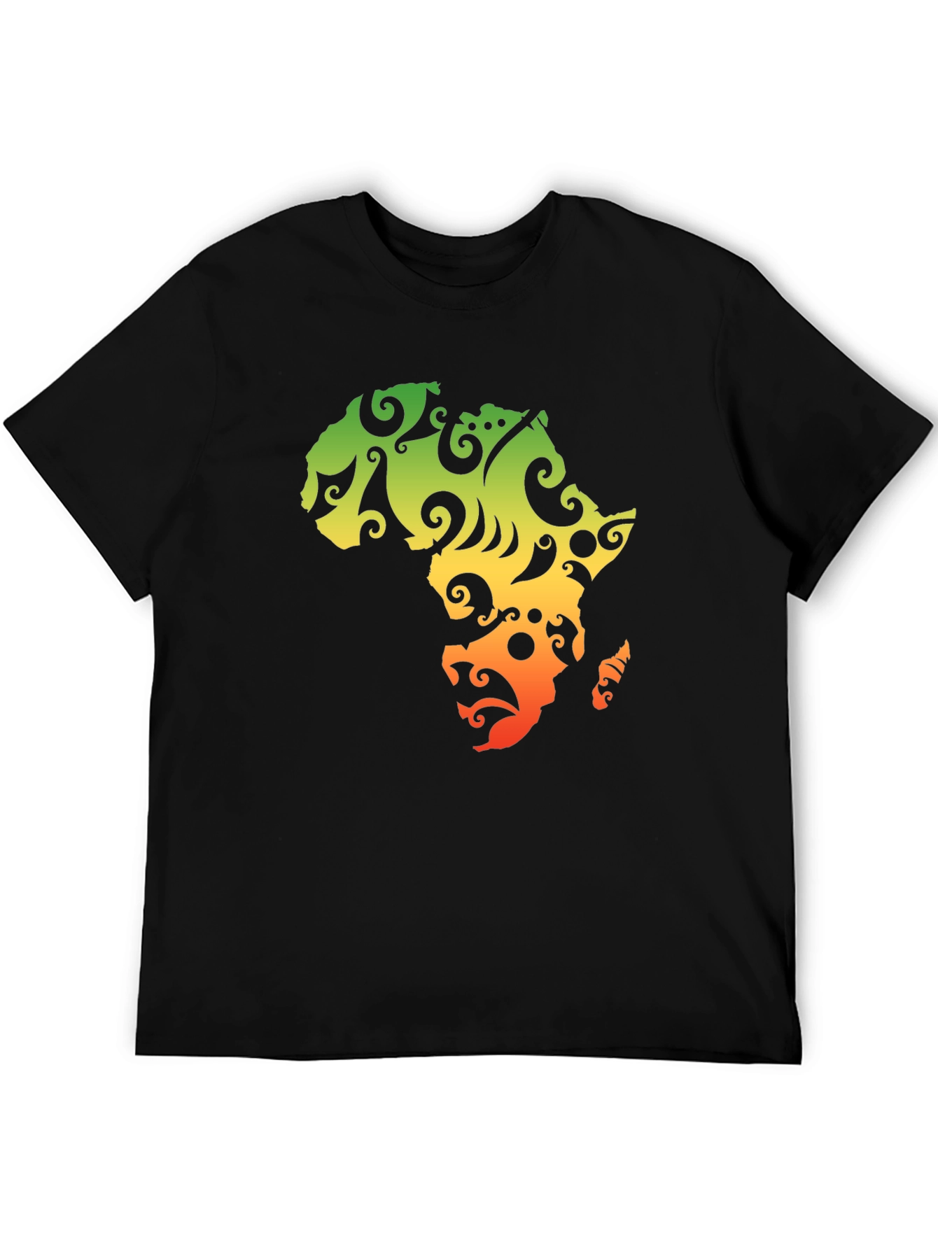 Black Africa Map Graphic T-Shirt - Black Cotton Tee view 5