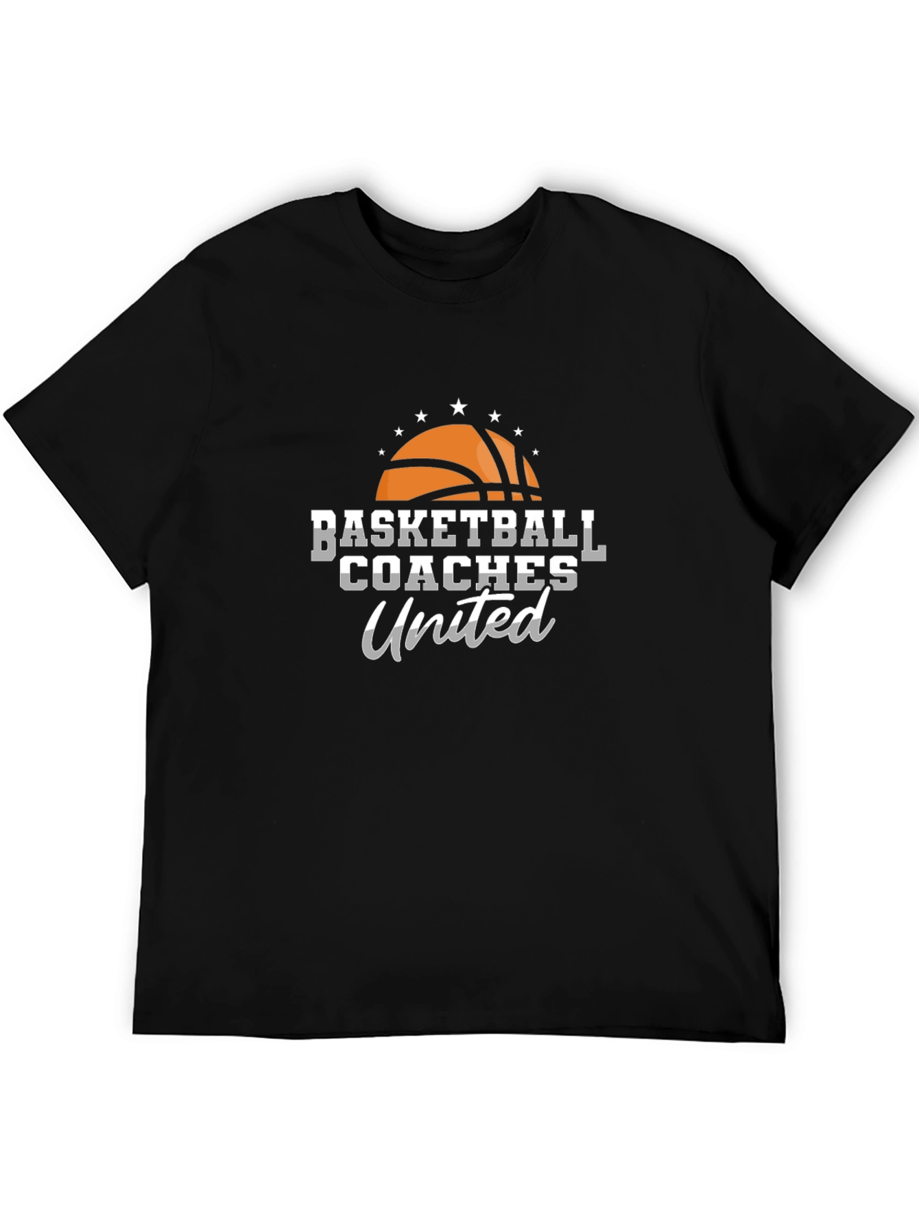 Black Basketball Coaches United Black T-Shirt view 5