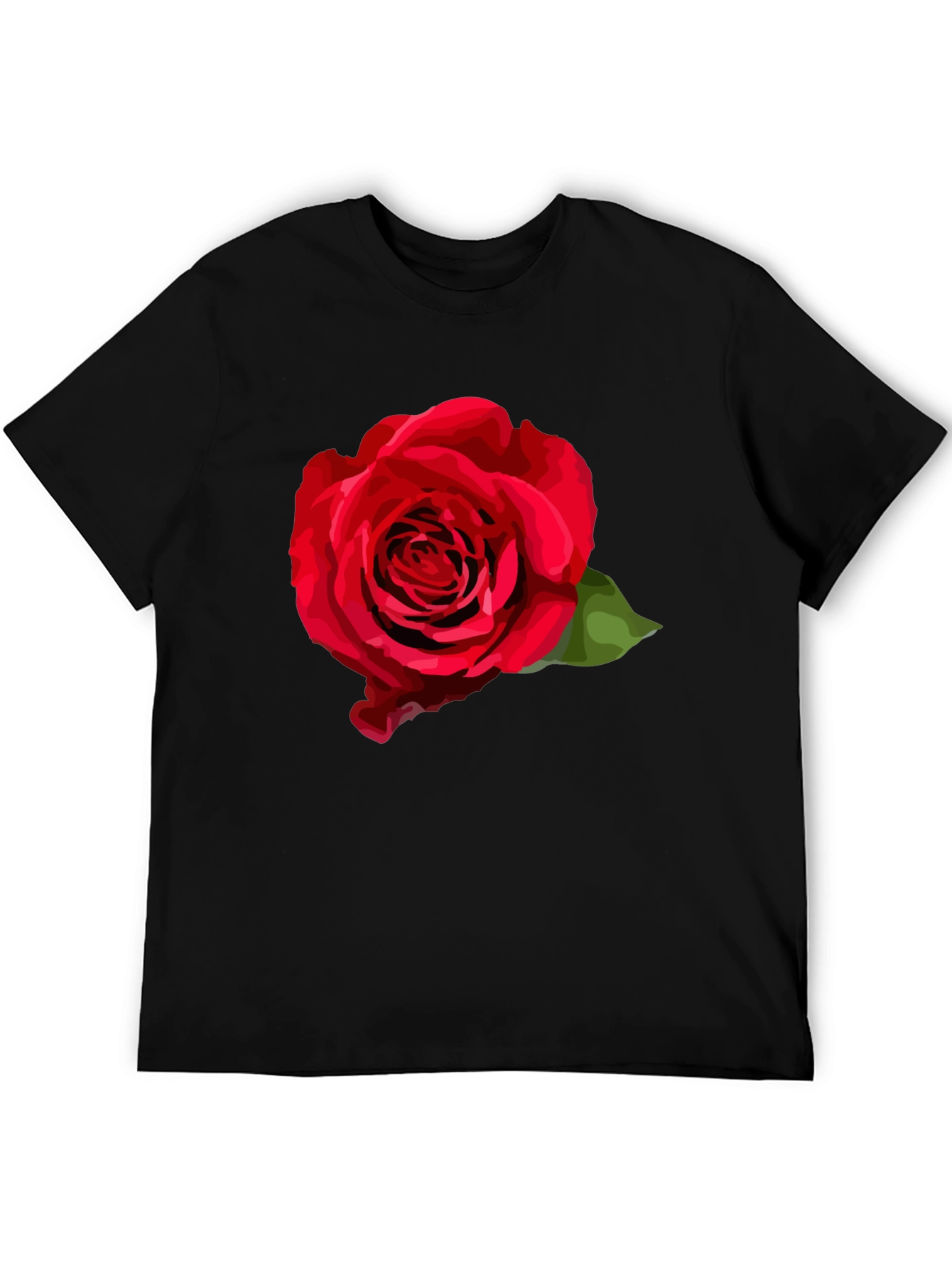 Black Red Rose Graphic T-Shirt - Stylish Black Tee view 5