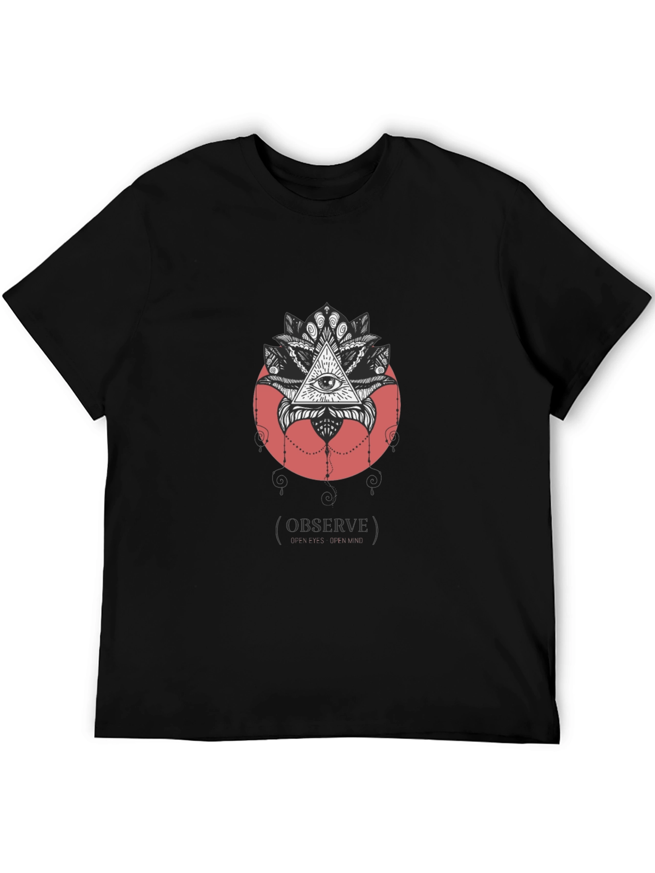 Black Observe T-Shirt - Illuminati Eye Design view 5