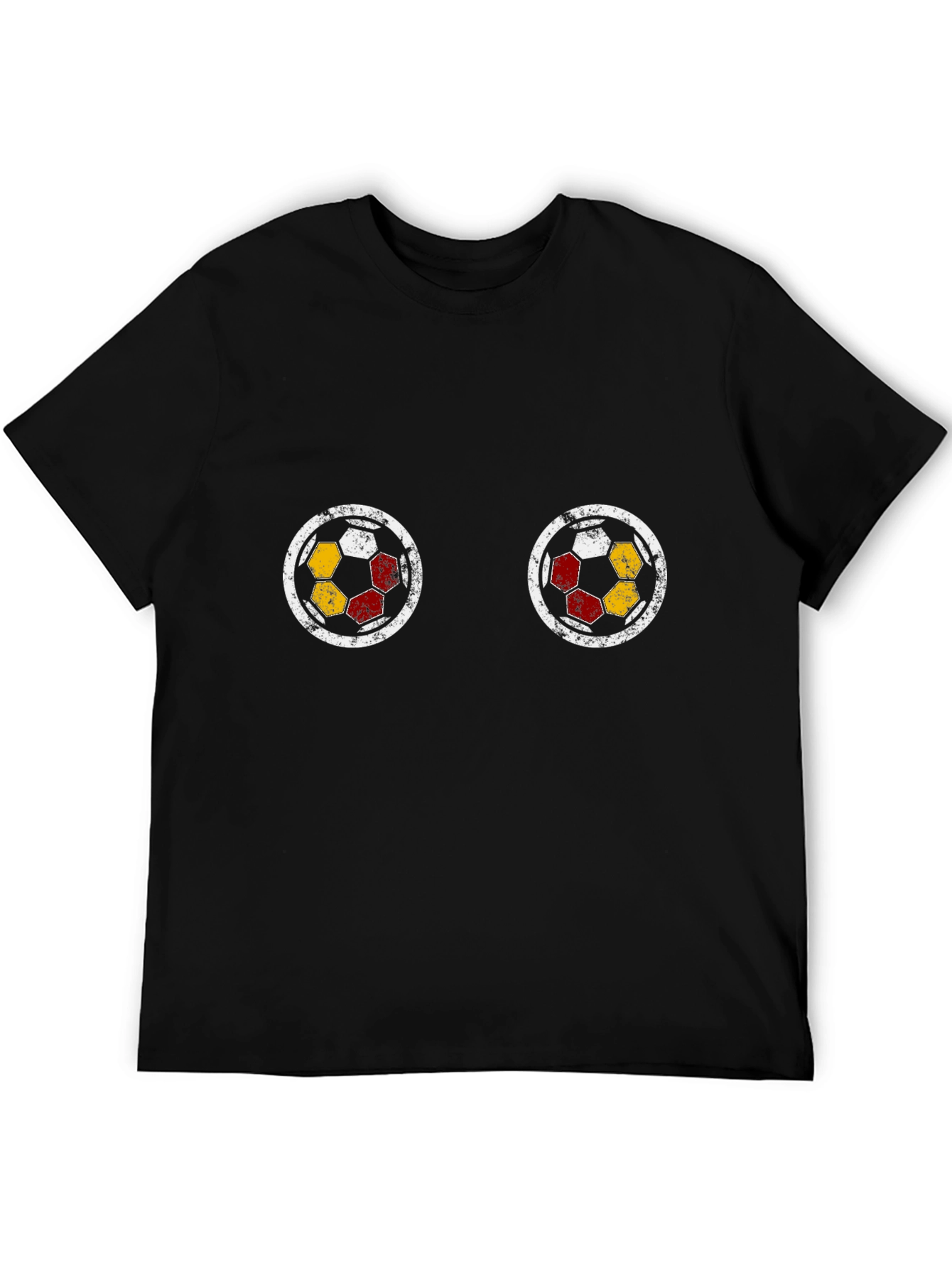 Black Soccer Ball Graphic Tee - Novelty T-Shirt view 5
