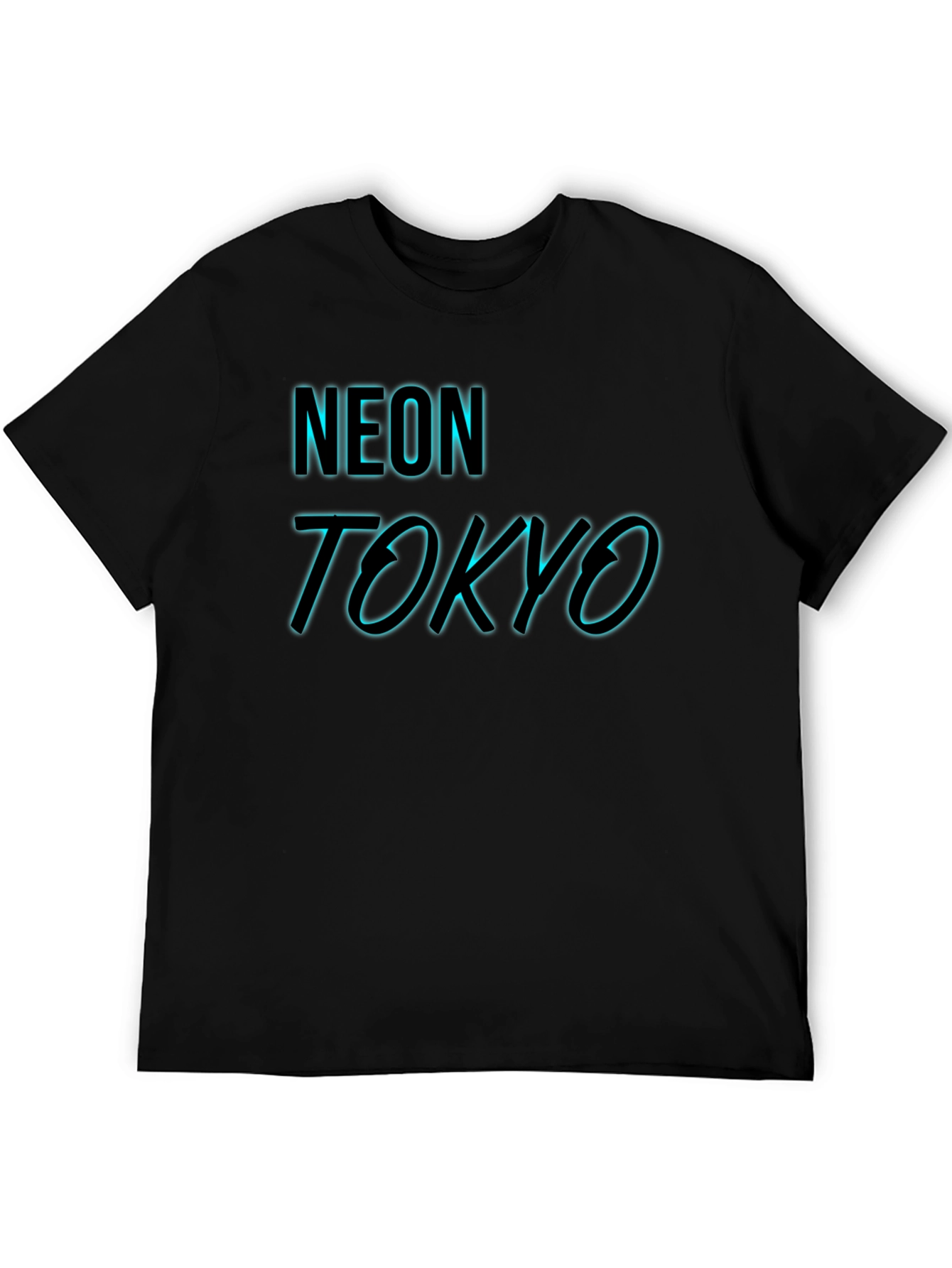 Black Neon Tokyo Graphic Tee - Black Cotton Blend view 5