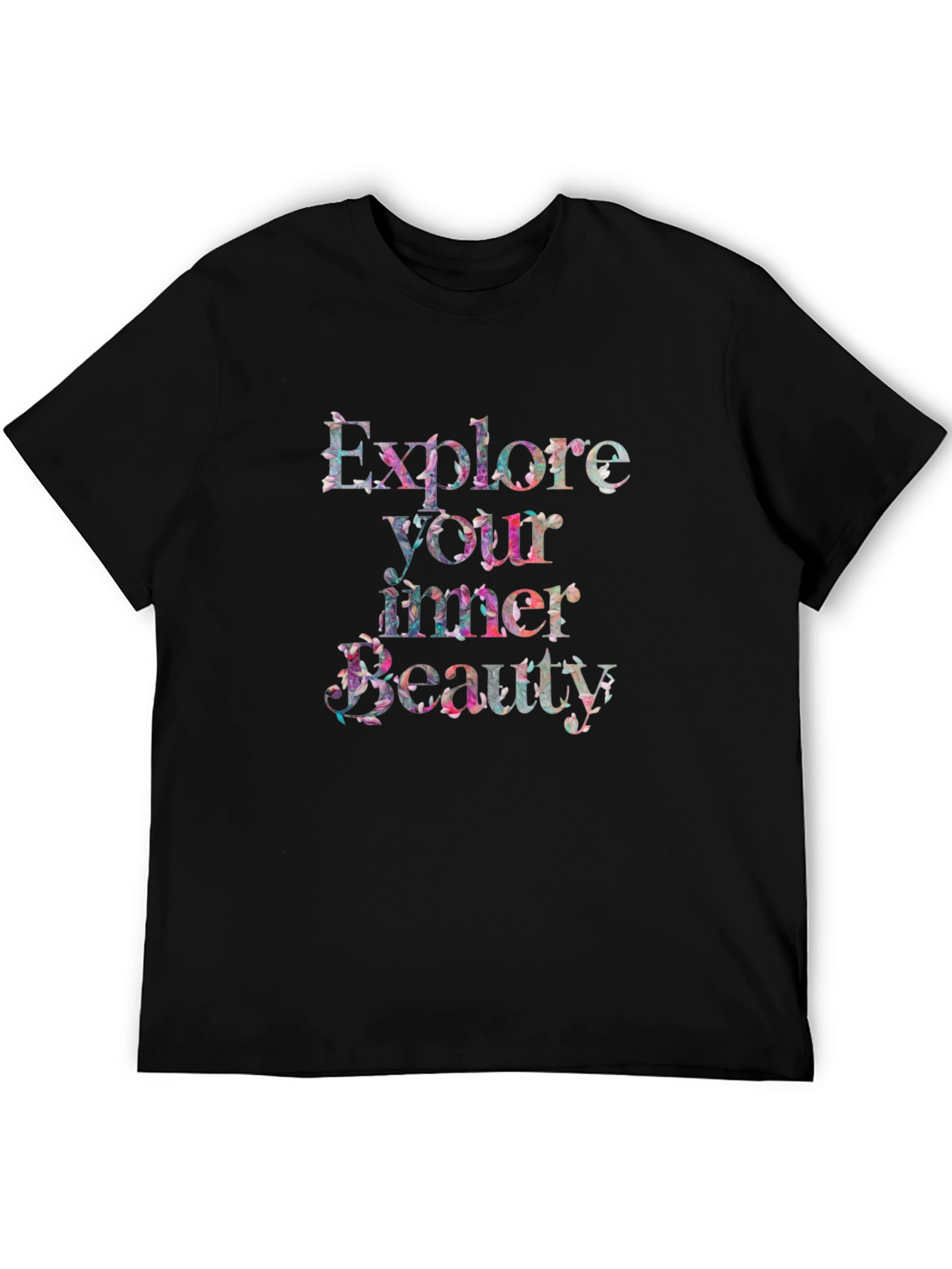 Black Explore Your Inner Beauty Graphic T-Shirt - Black view 5