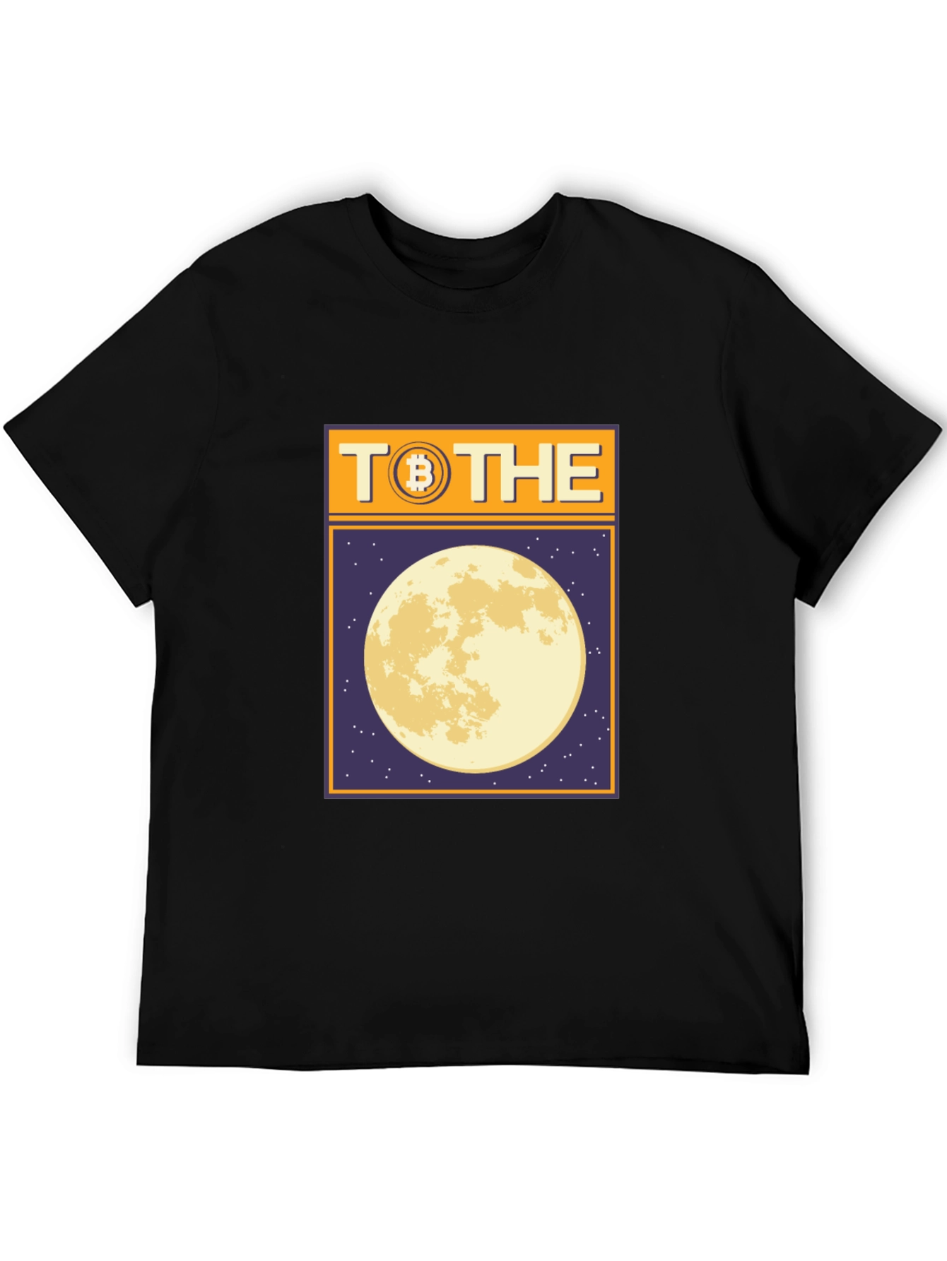 Black Bitcoin To The Moon Graphic T-Shirt view 5