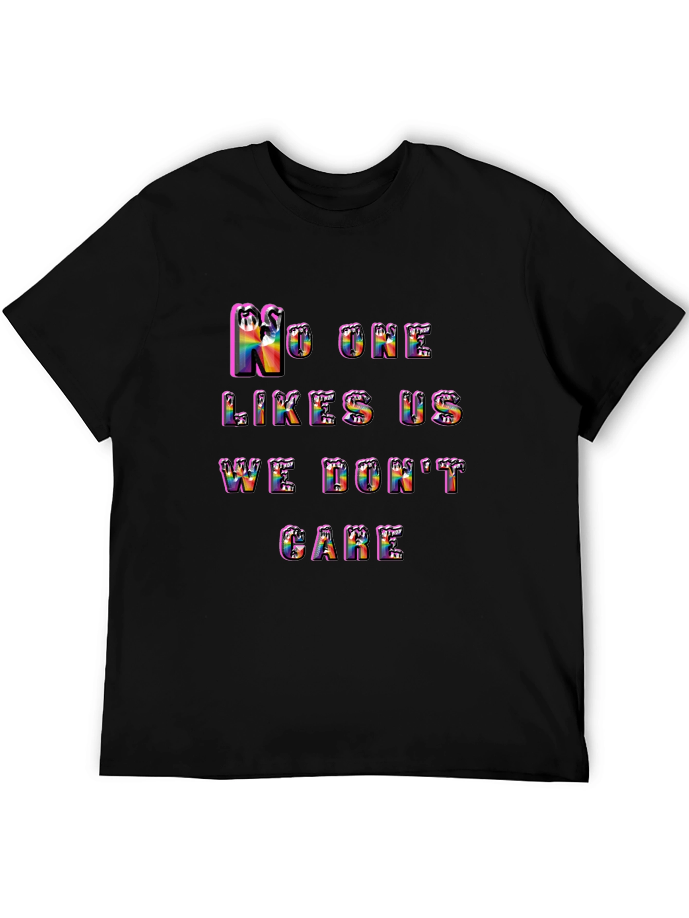 Black Rainbow Pride T-Shirt - "No One Likes Us" view 5