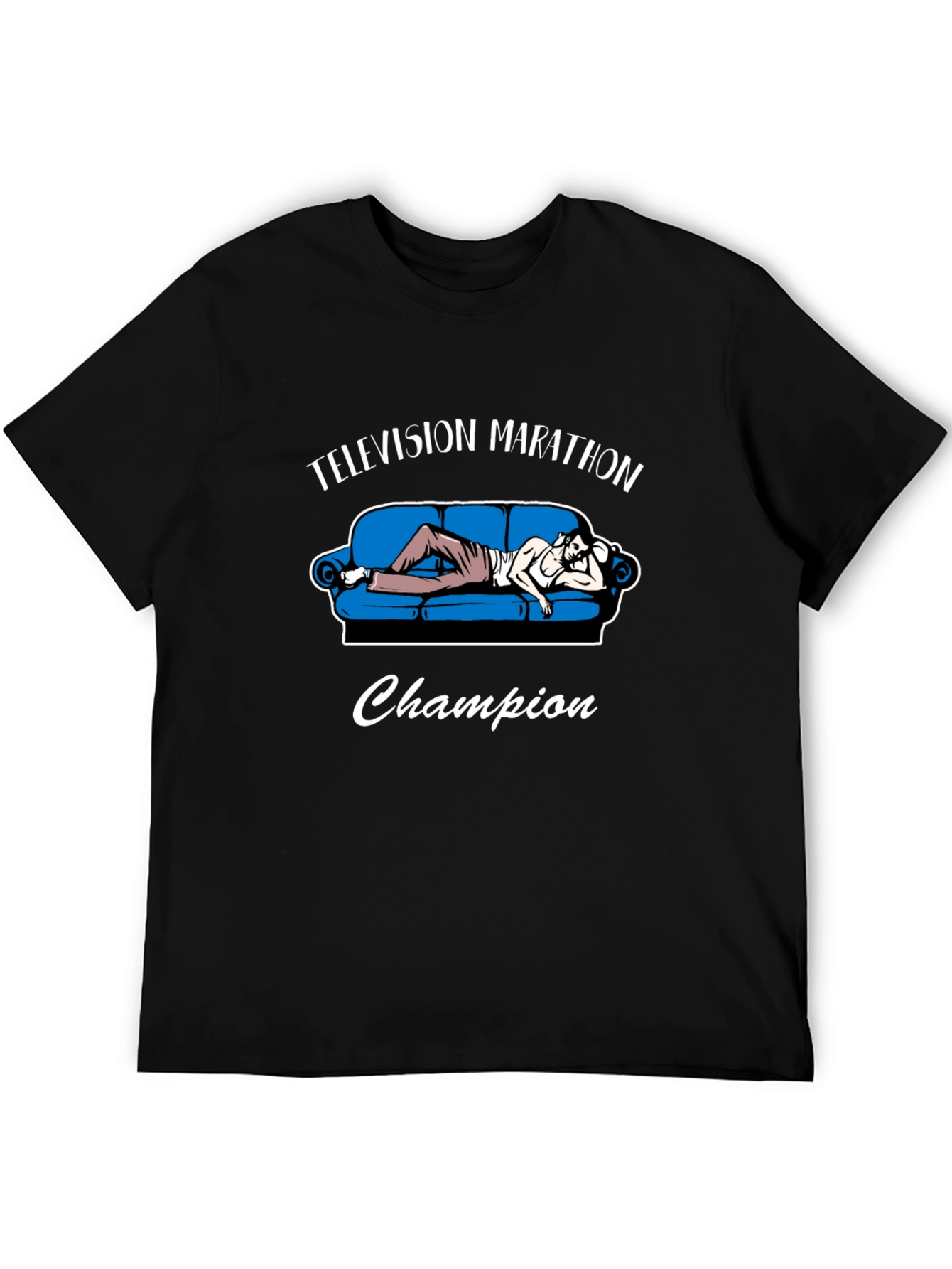 Black Television Marathon Champion Black Graphic Tee view 5