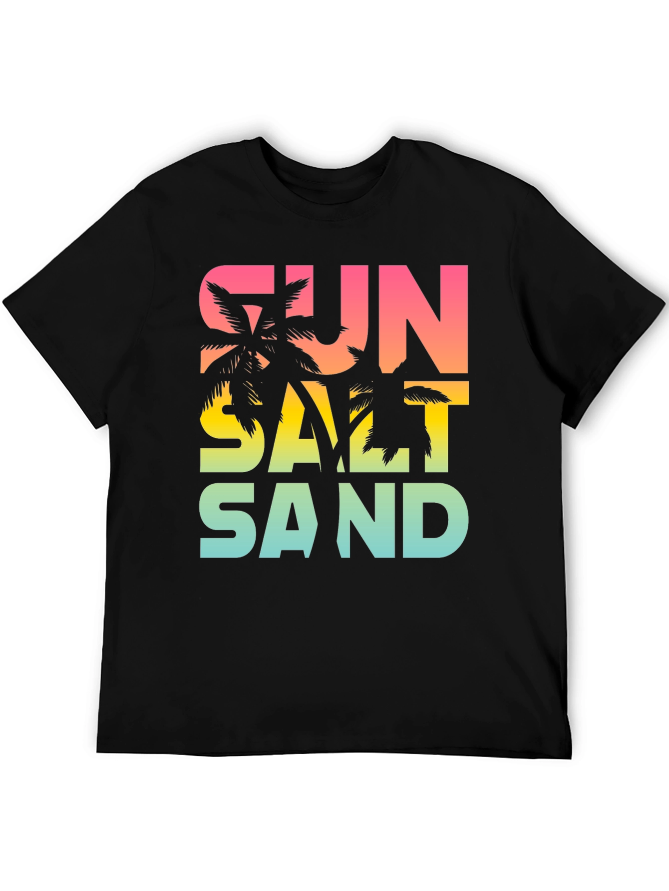 Black Sun Salt Sand Graphic Tee - Tropical Summer Vibes T-Shirt view 5