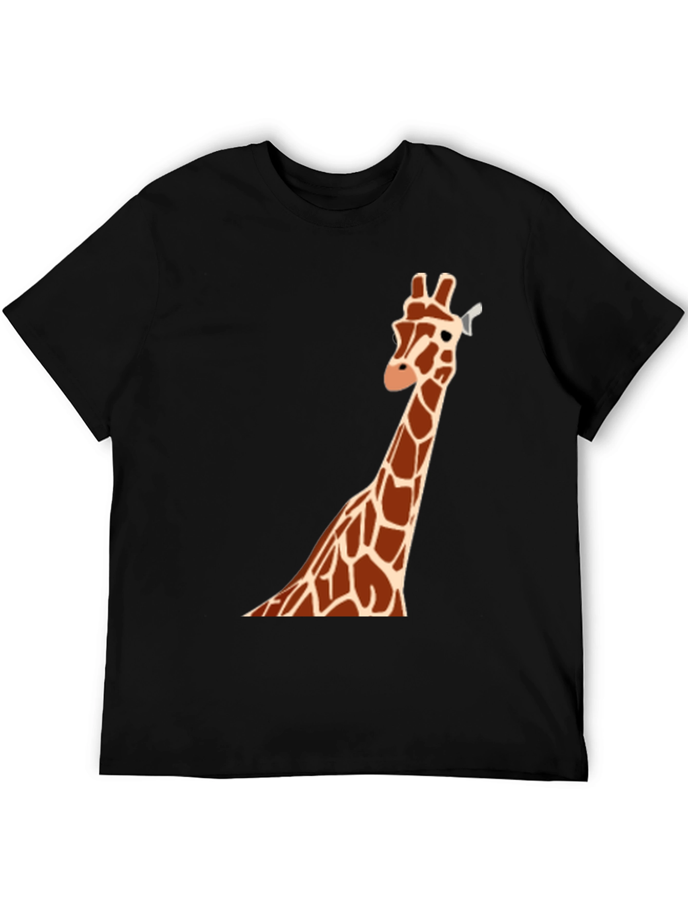 Black Giraffe Graphic T-Shirt - Casual Men's Tee view 5