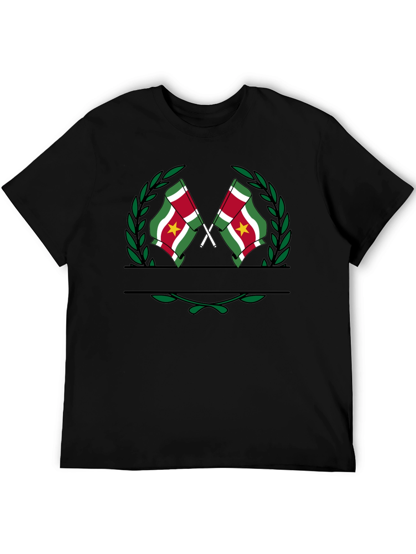 Black Suriname Flag T-Shirt - Black Graphic Tee view 5