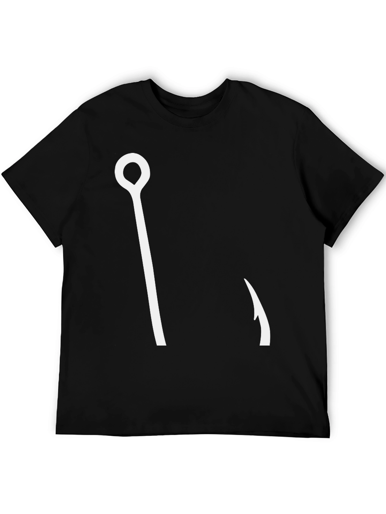 Black Fishing Hook Graphic Tee - Casual Style view 5