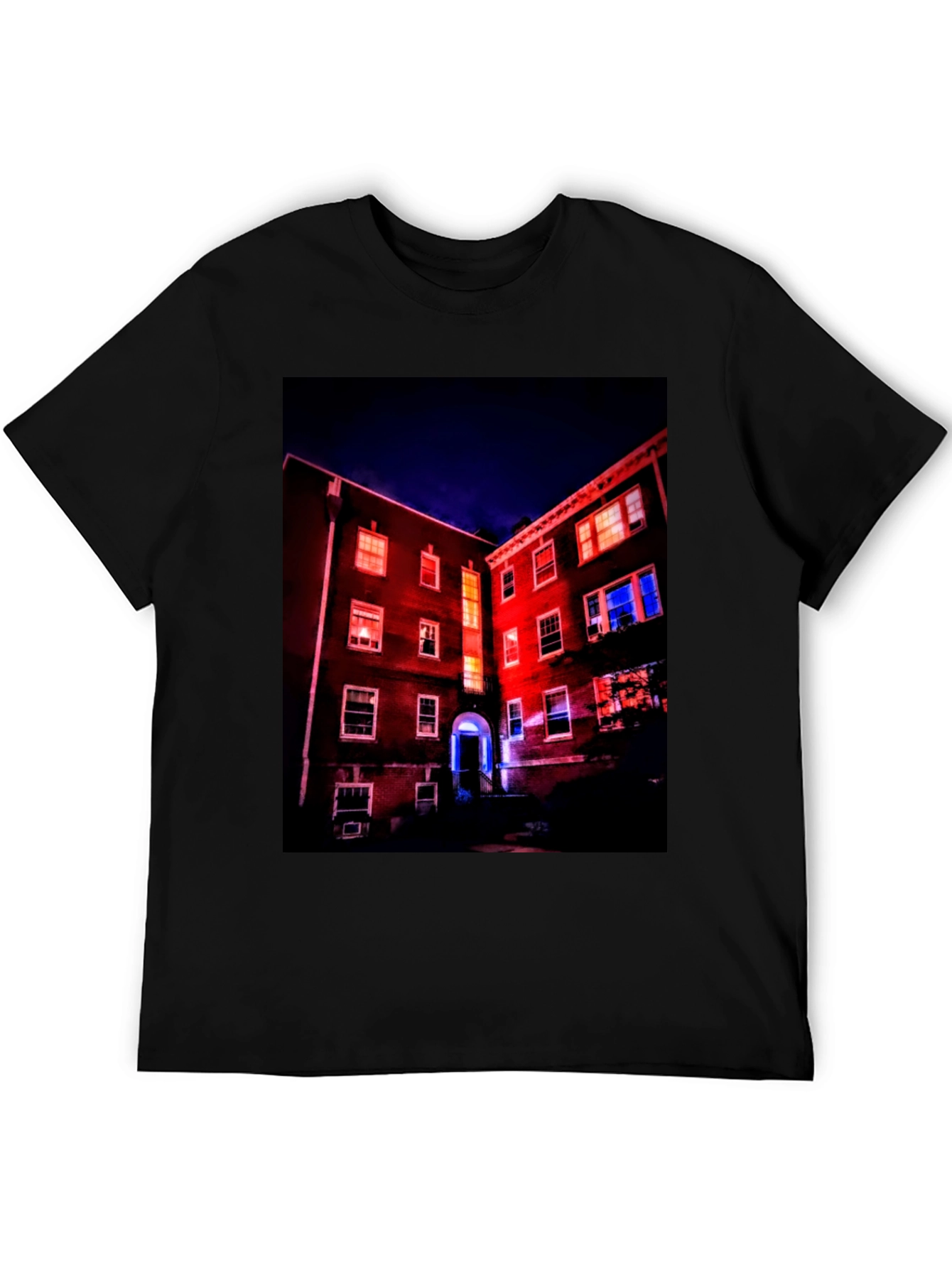Black Illuminated Building Graphic Tee view 5