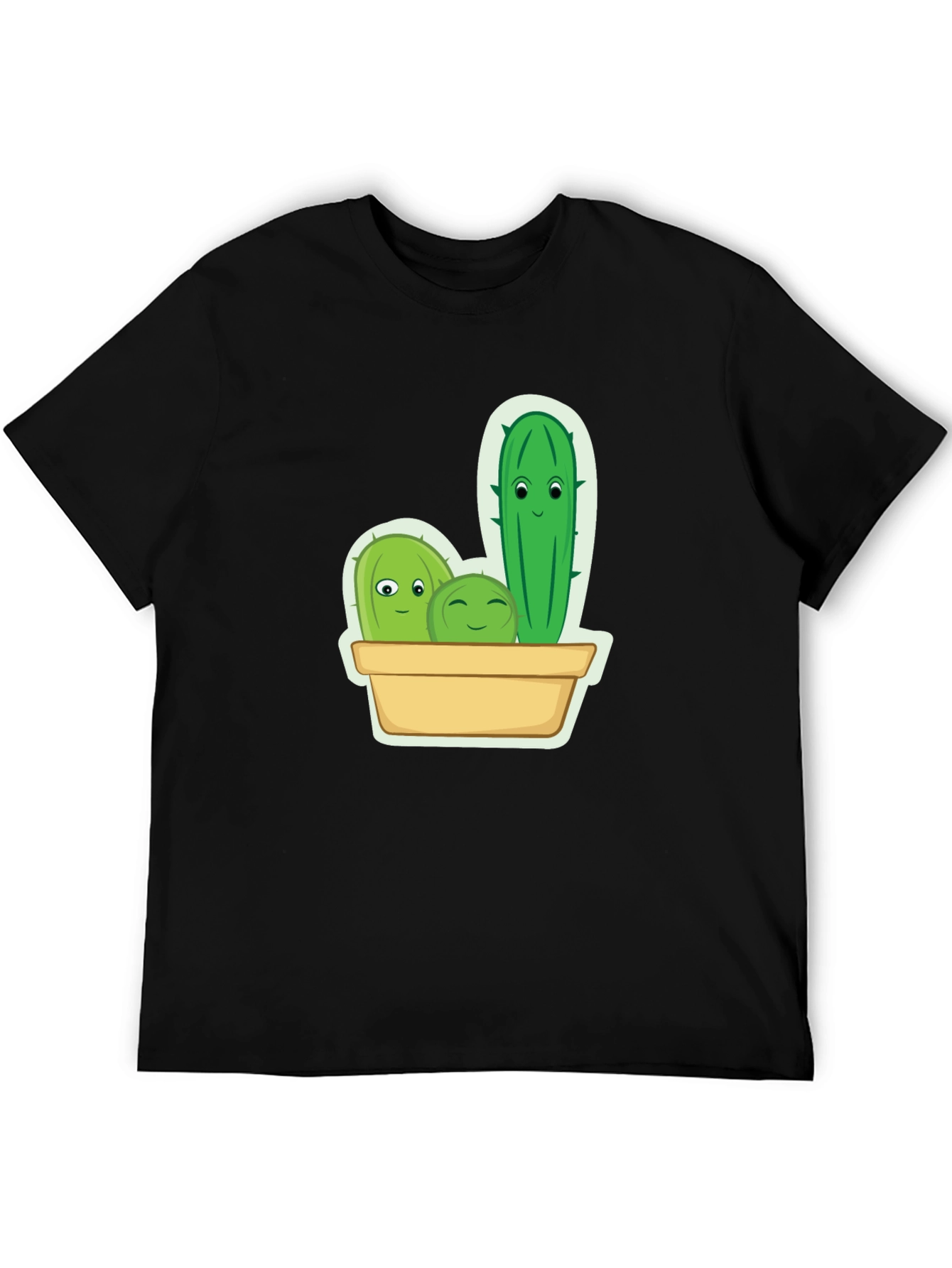 Black Cute Cactus Crew Graphic Tee view 5