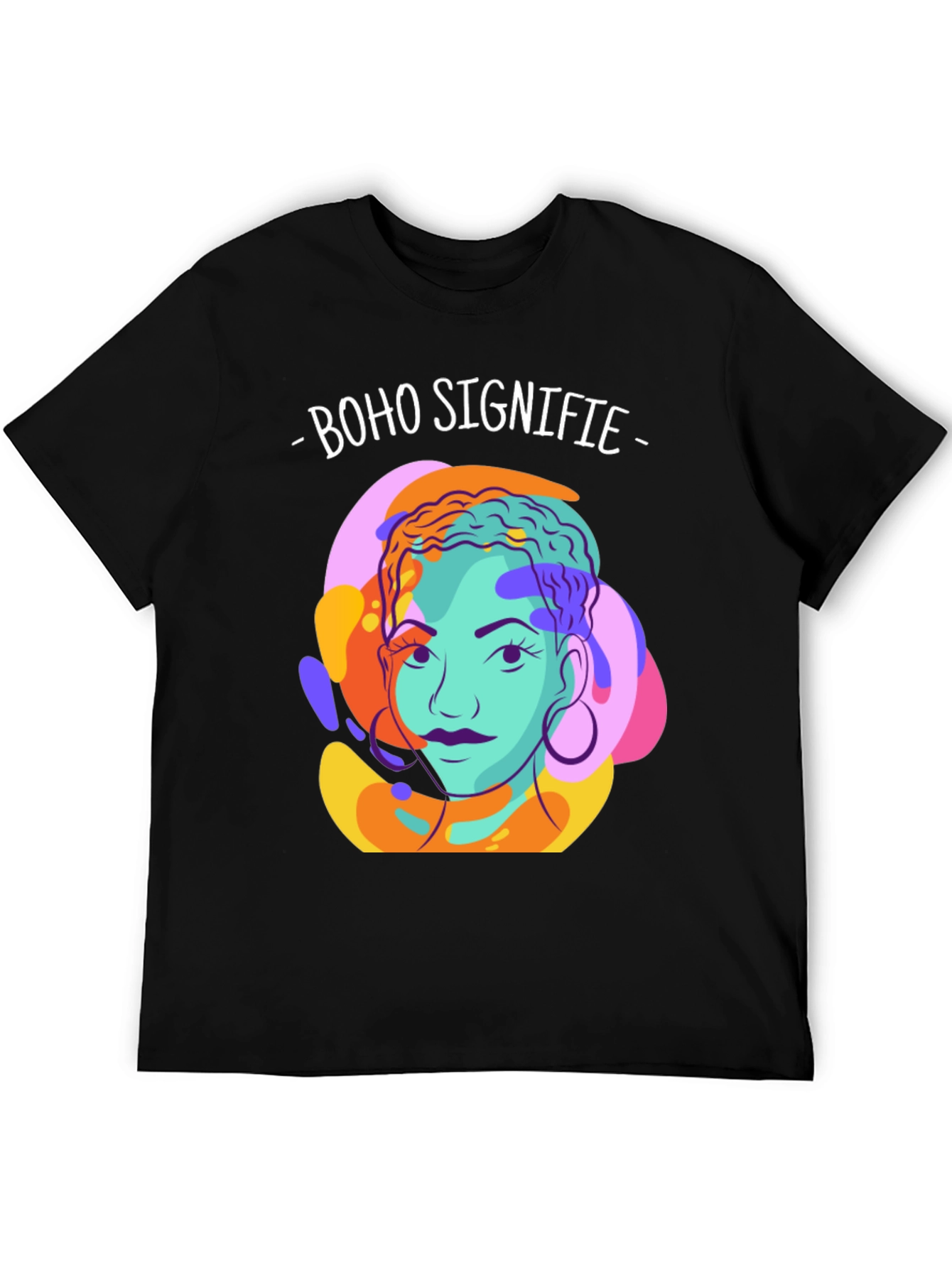 Black Boho Signifie Graphic Tee - Unisex Black T-Shirt view 5