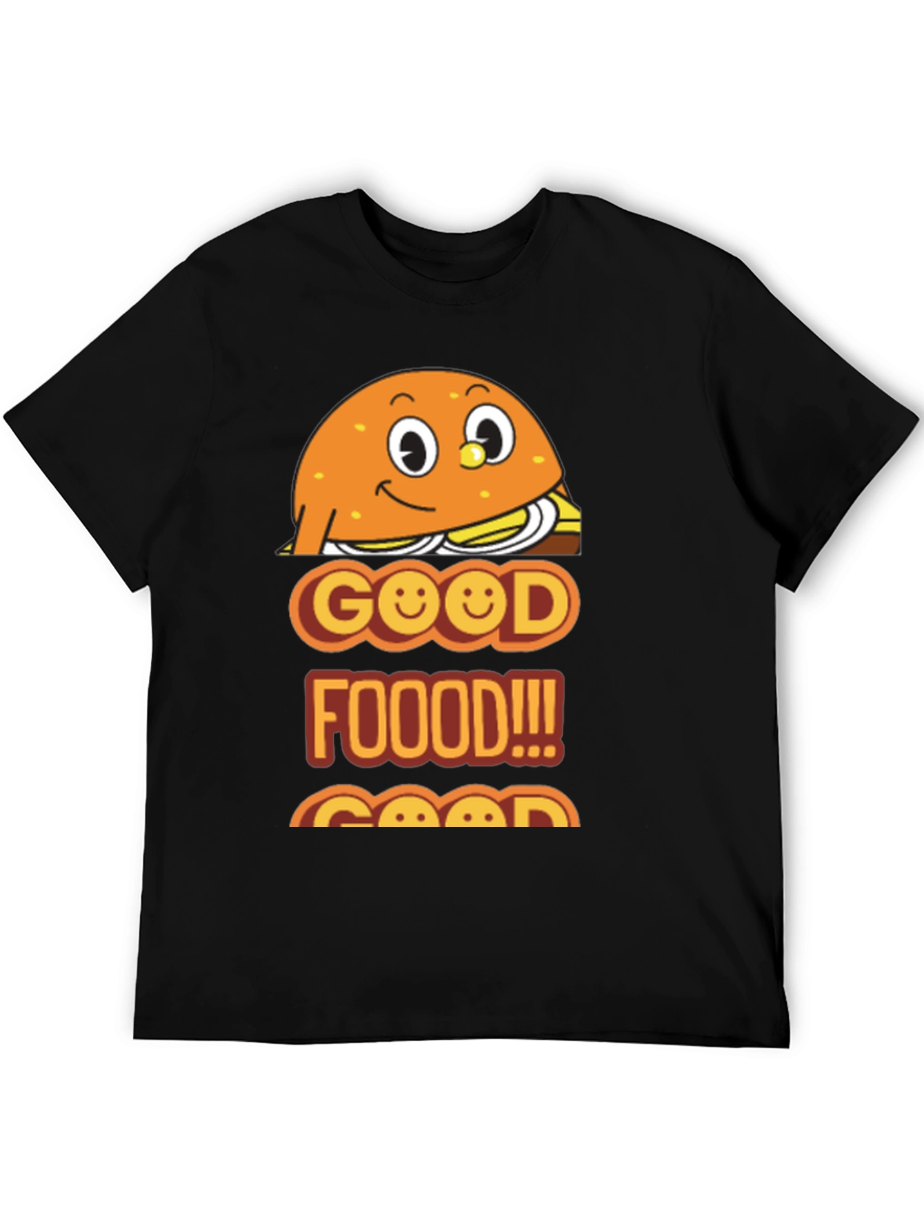 Black Good Food Burger Graphic Tee - Unisex Black T-Shirt view 5