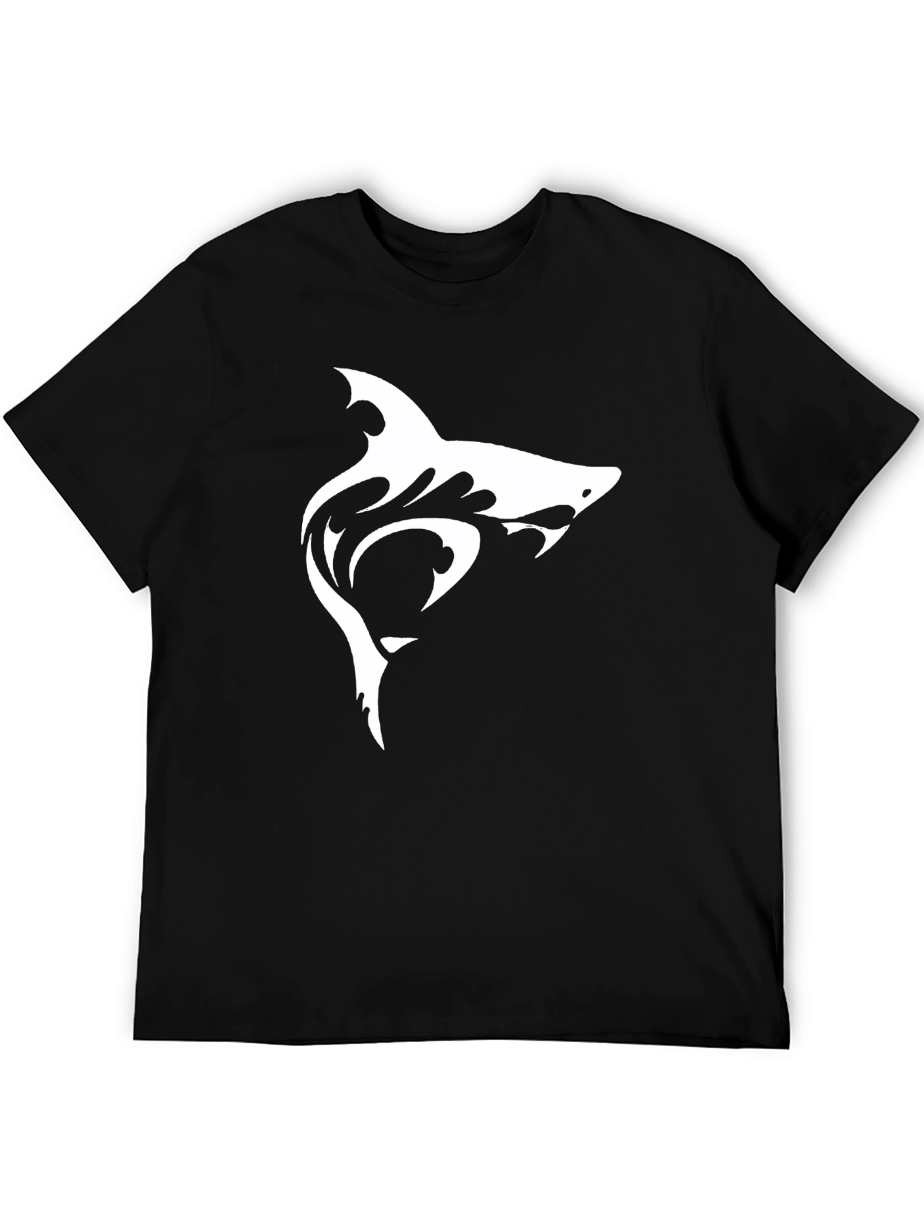 Black Shark Graphic Tee - Black Cotton Casual T-Shirt view 5