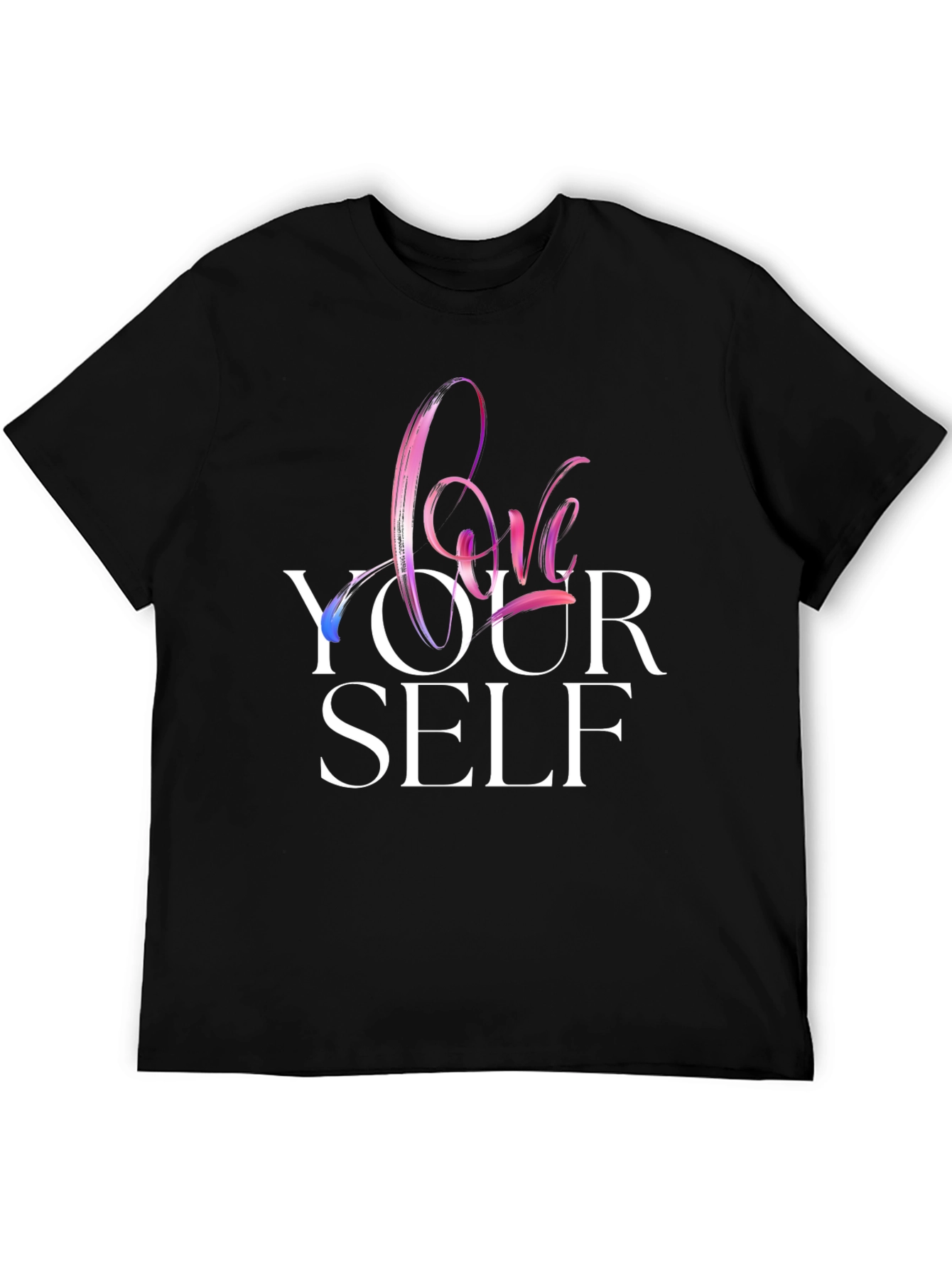 Black Love Yourself Graphic Print Black T-Shirt view 5