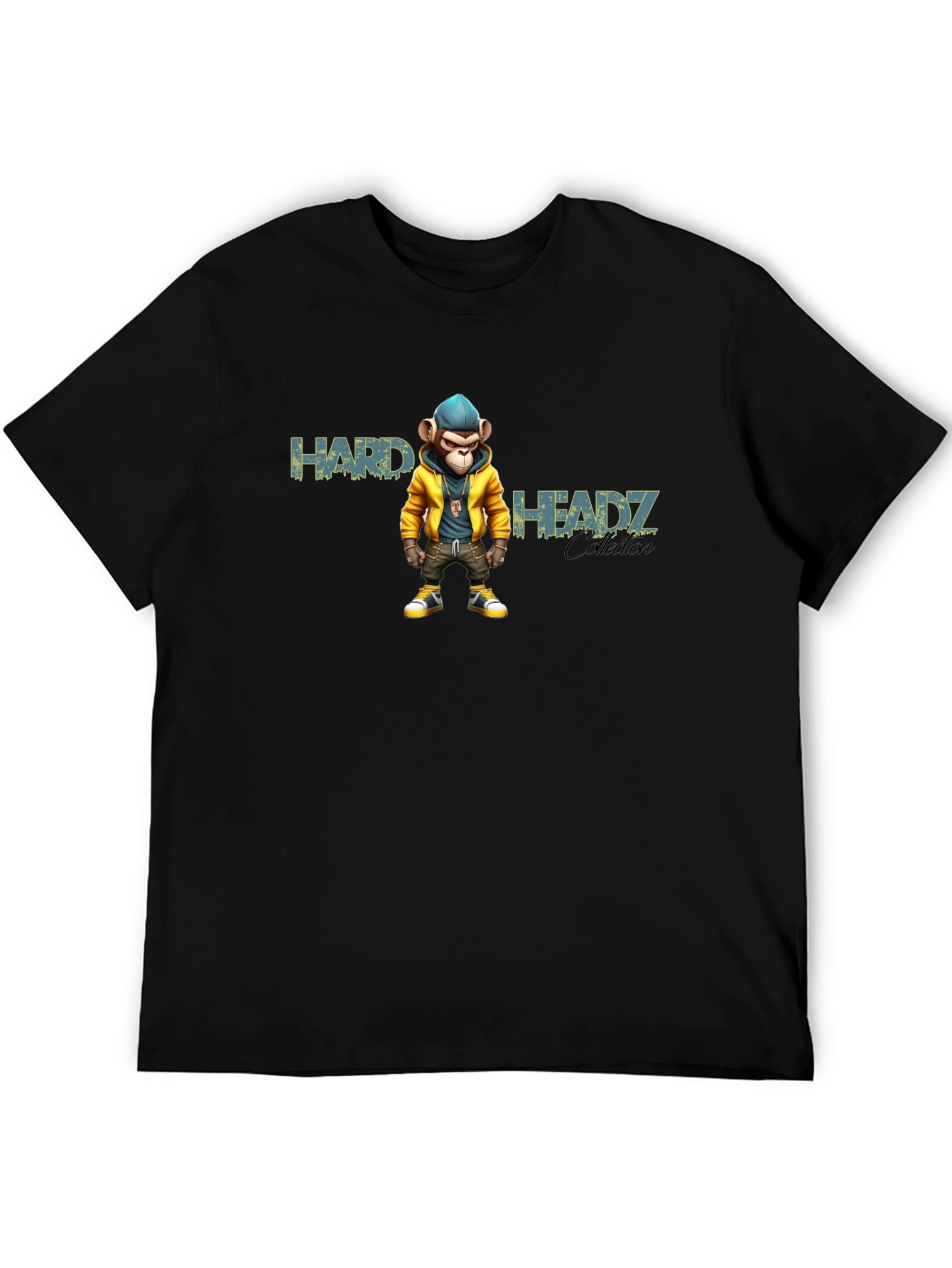 Black Hard Headz Monkey Graphic Tee - Urban Style view 5
