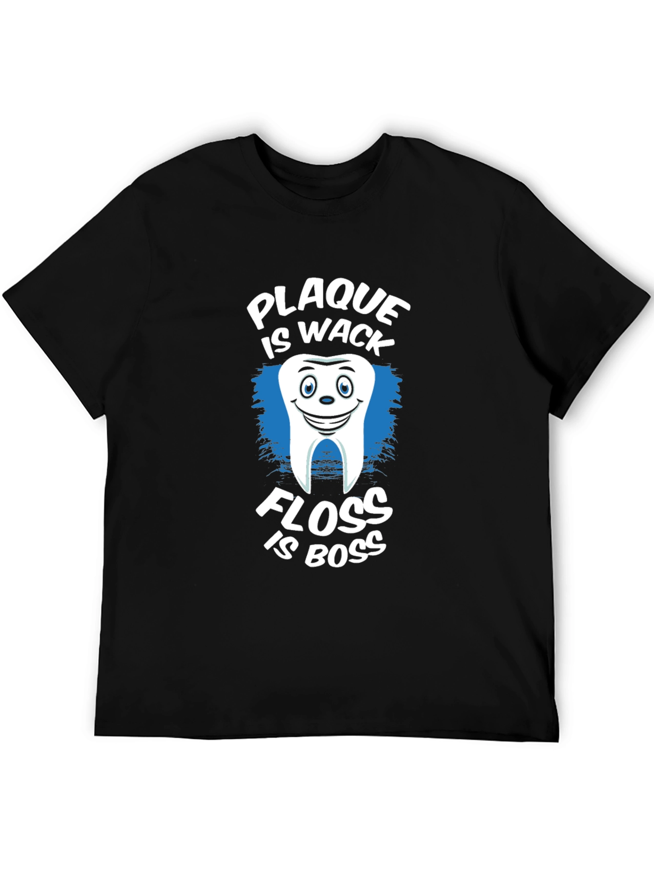 Black Plaque is Wack, Floss is Boss Funny Dental T-Shirt view 5