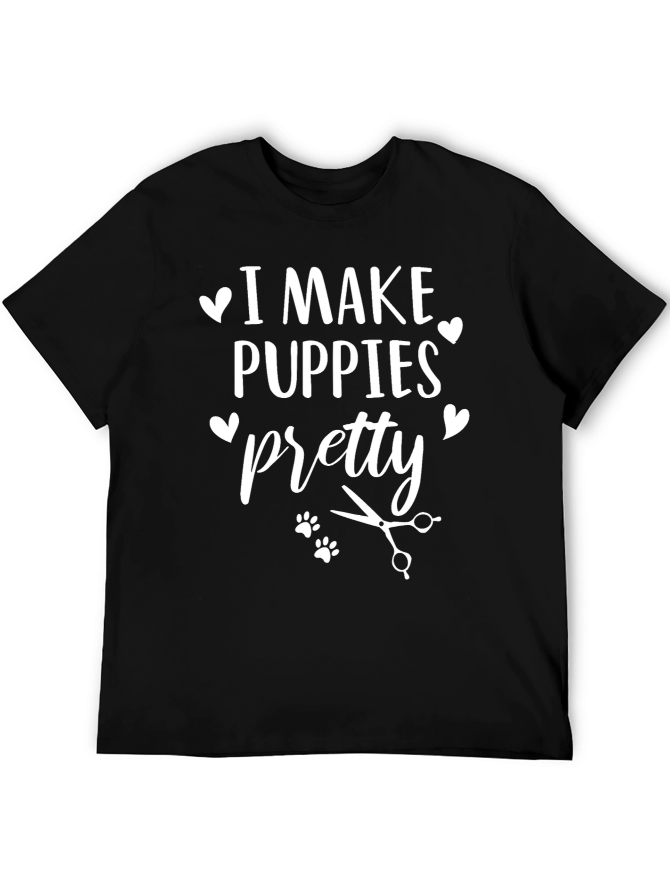 Black I Make Puppies Pretty T-Shirt view 5
