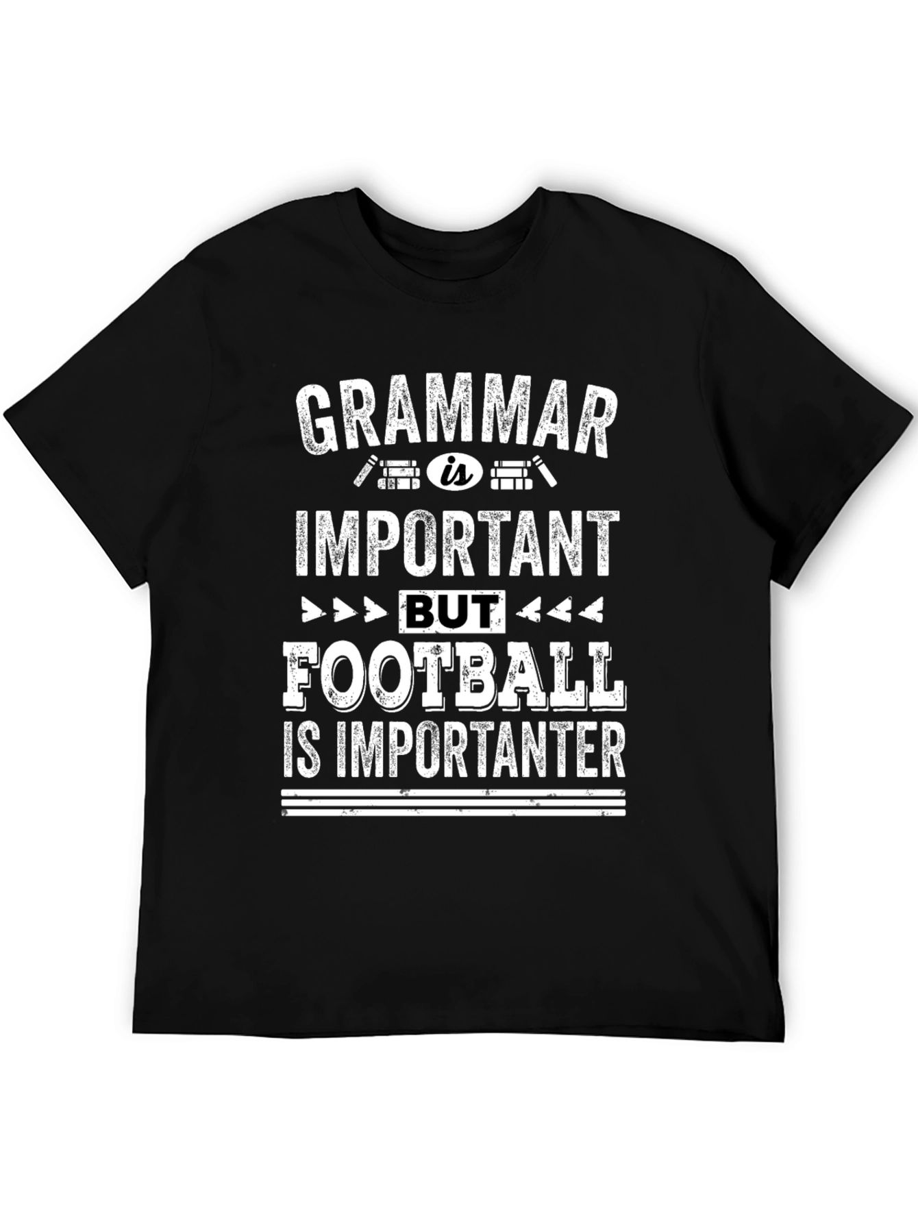 Black Grammar vs Football Funny Graphic Tee view 5