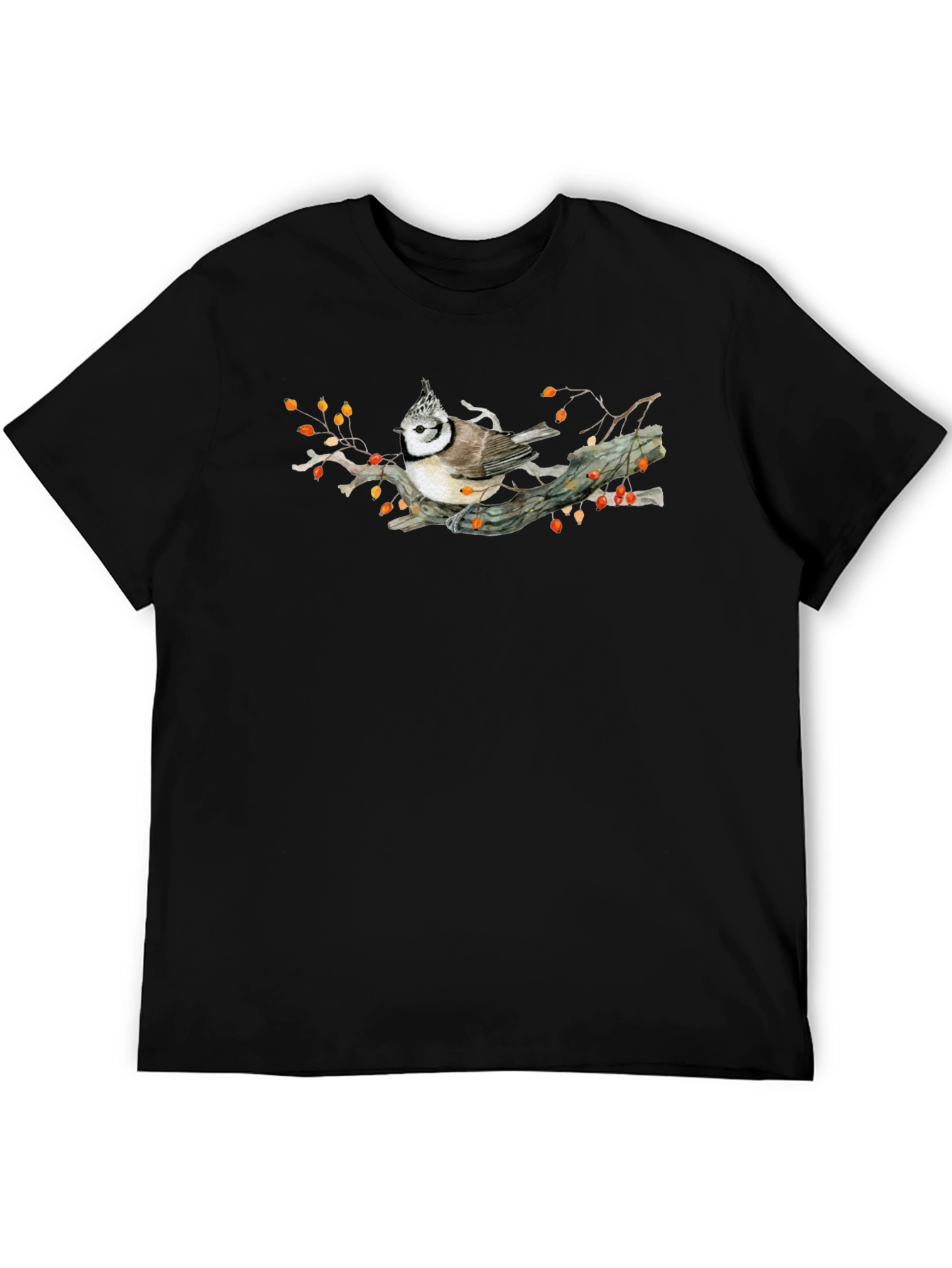 Black Bird on Branch Graphic T-Shirt view 5