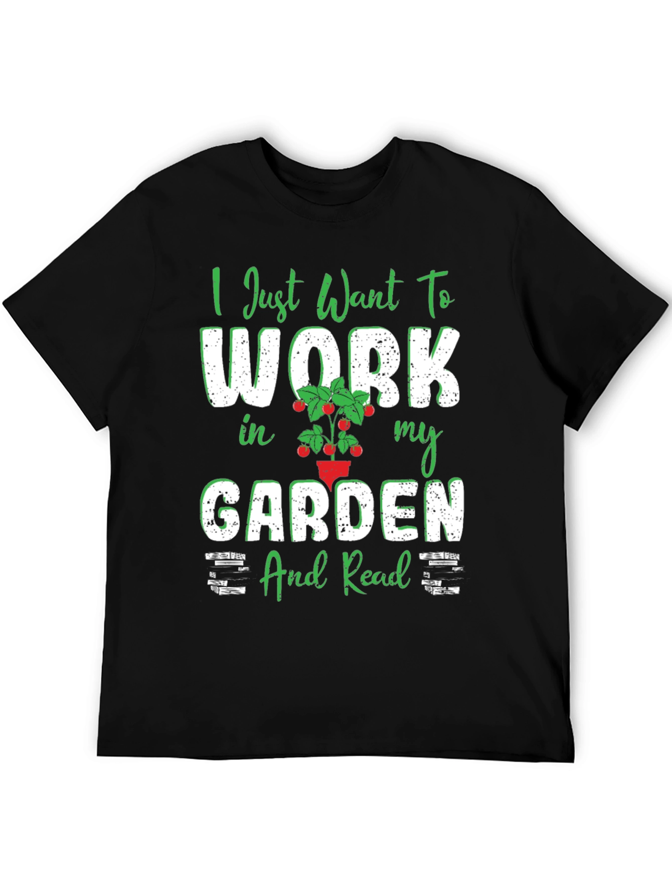 Black Gardening Hobby T-Shirt - Work in My Garden & Read view 5