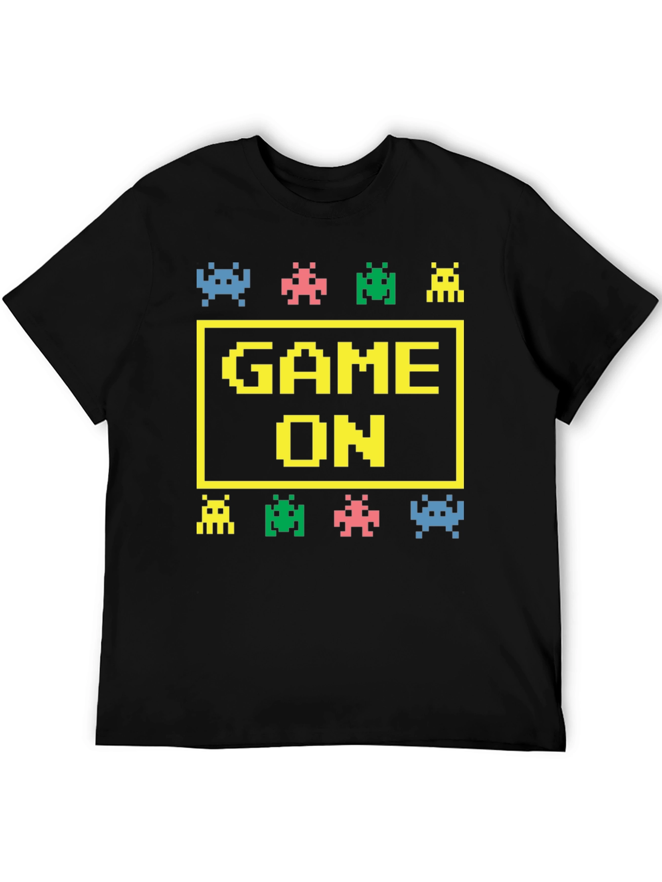 Black Game On Graphic Tee - Retro Gamer Shirt view 5