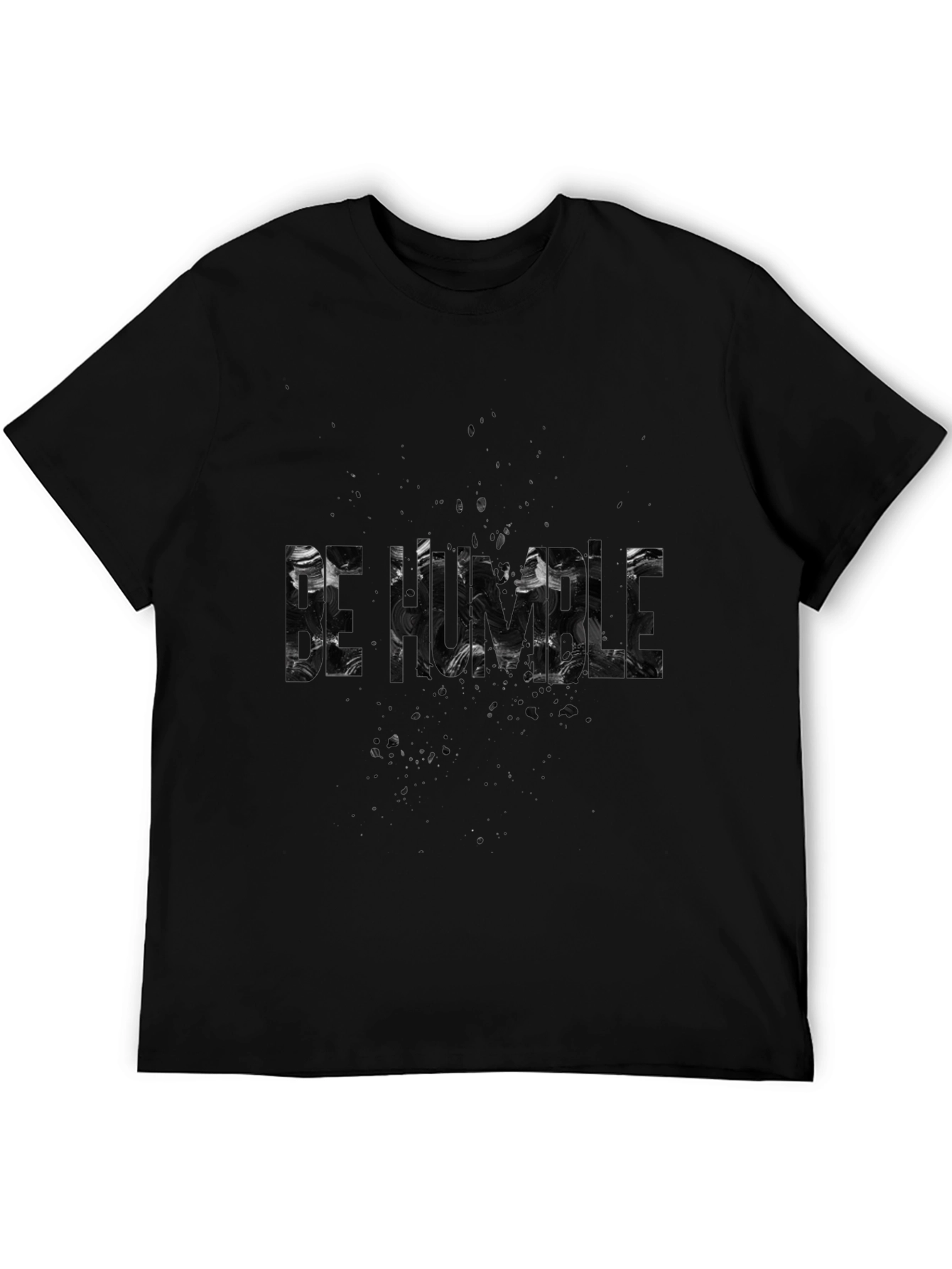 Black Abstract Text Black T-Shirt view 5