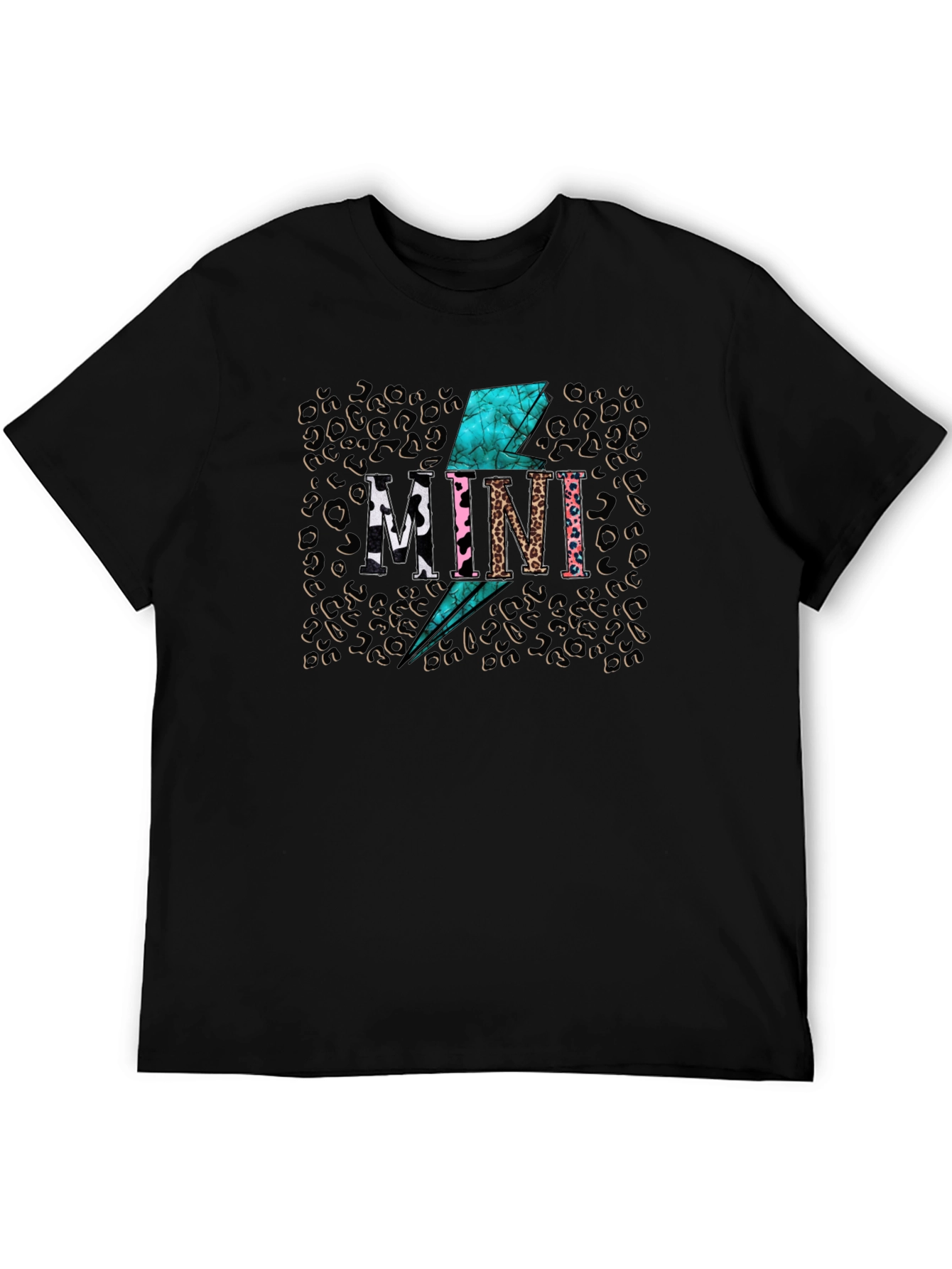 Black Stylish Leopard Print Mini T-Shirt view 5