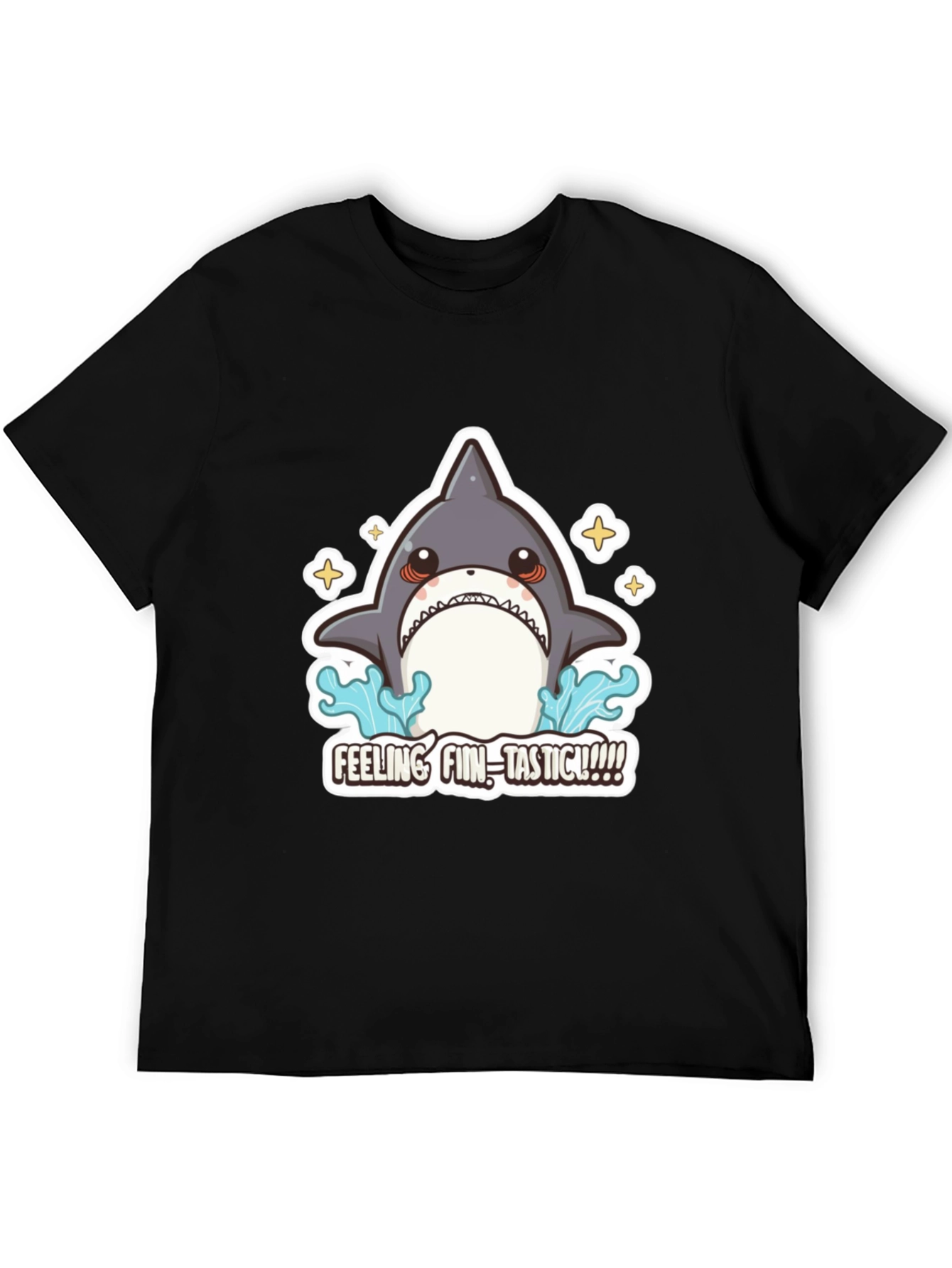 Black Feeling Fin-Tastic Shark Graphic T-Shirt view 5