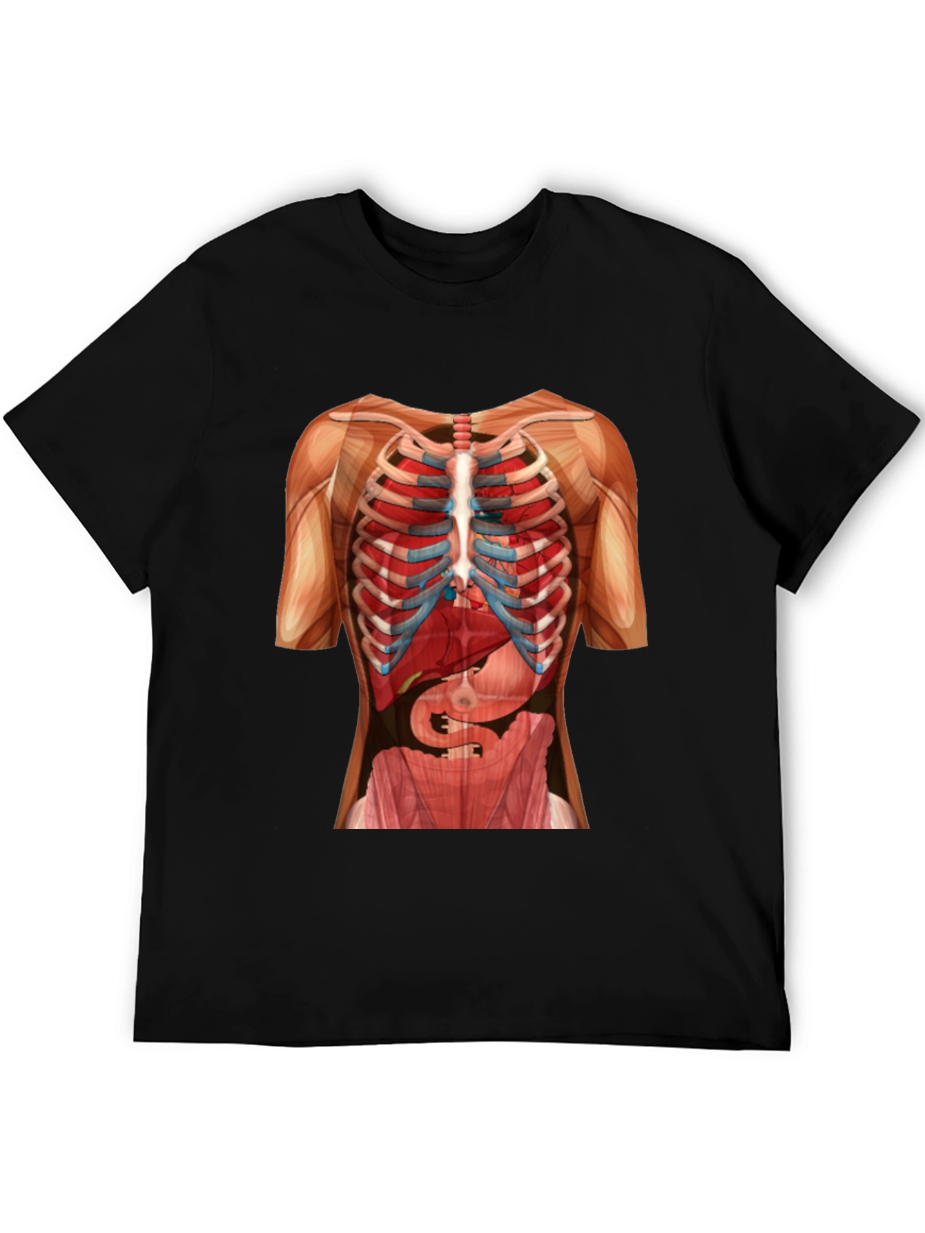 Black Anatomy Skeleton Rib Cage T-Shirt view 5