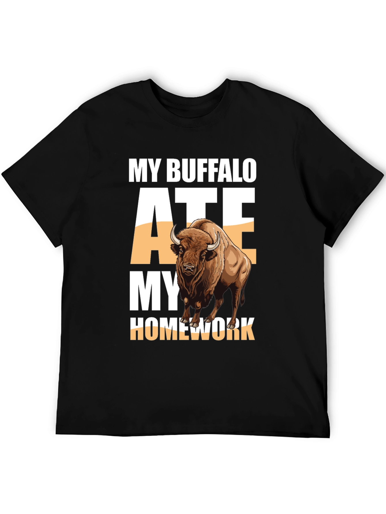 Black My Buffalo Ate My Homework T-Shirt view 5